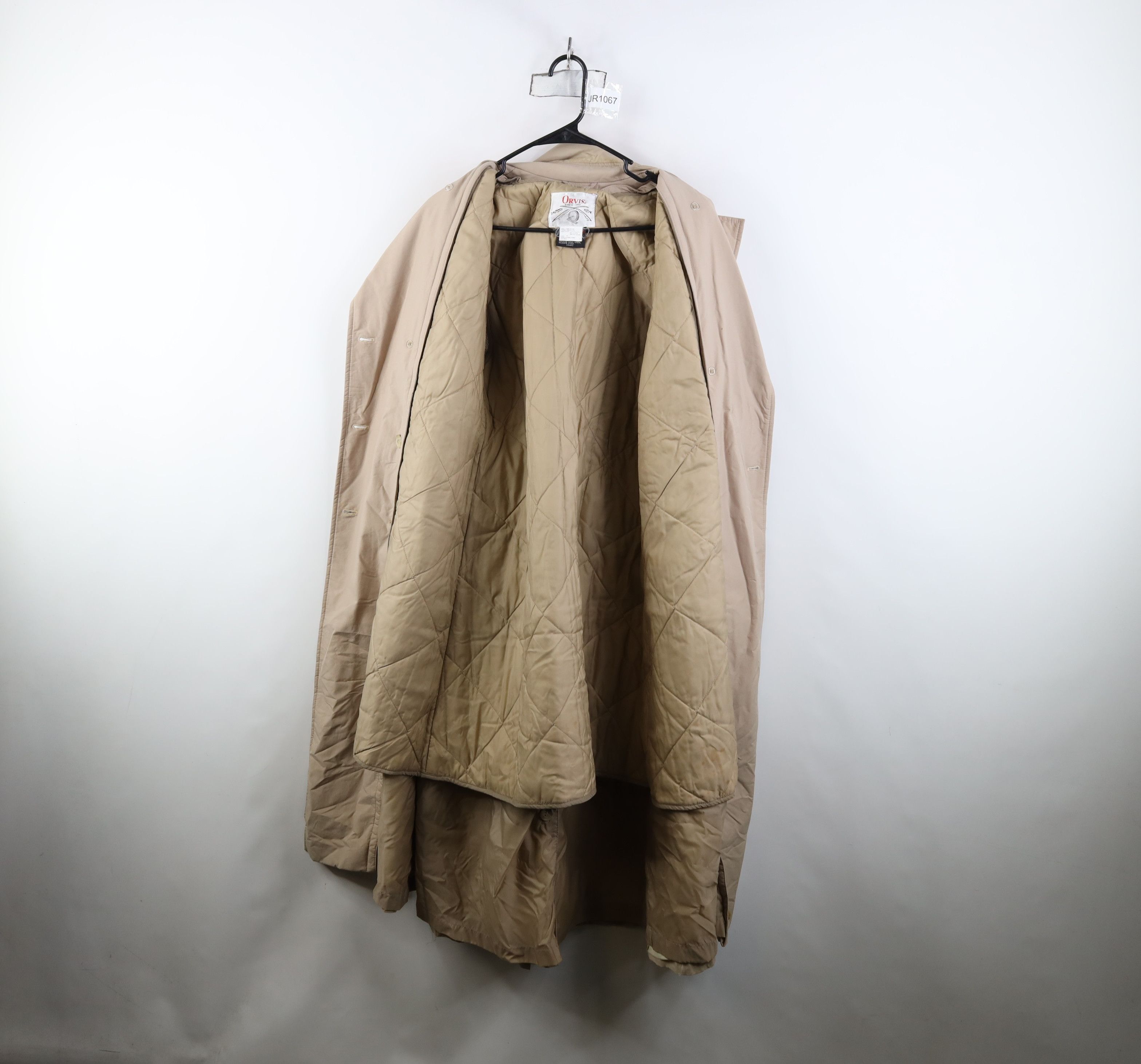 Orvis Vintage 70s 80s Orvis Lined Belted Trench Coat Jacket Beige Size XL / US 12-14 / IT 48-50 - 10 Thumbnail