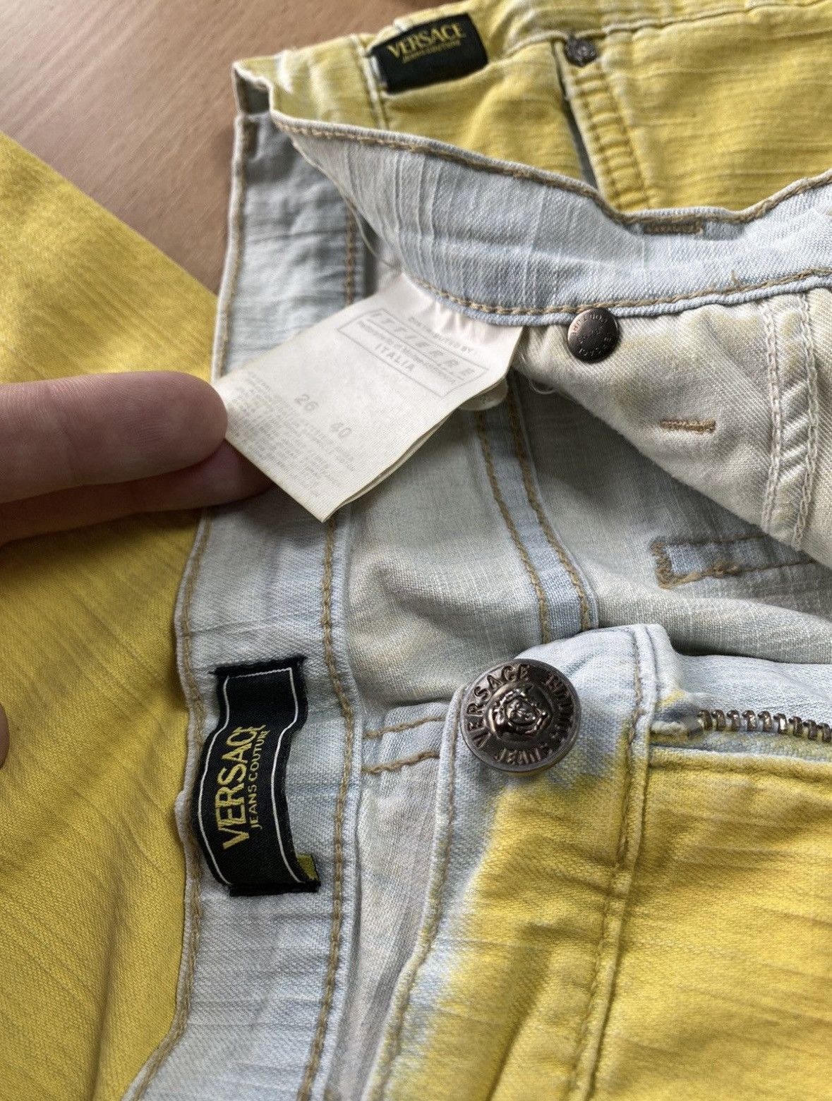Versace Jeans Couture × Vintage Vintage Painted Archival Textured Denim Pants Jeans Size US 27 - 7 Thumbnail