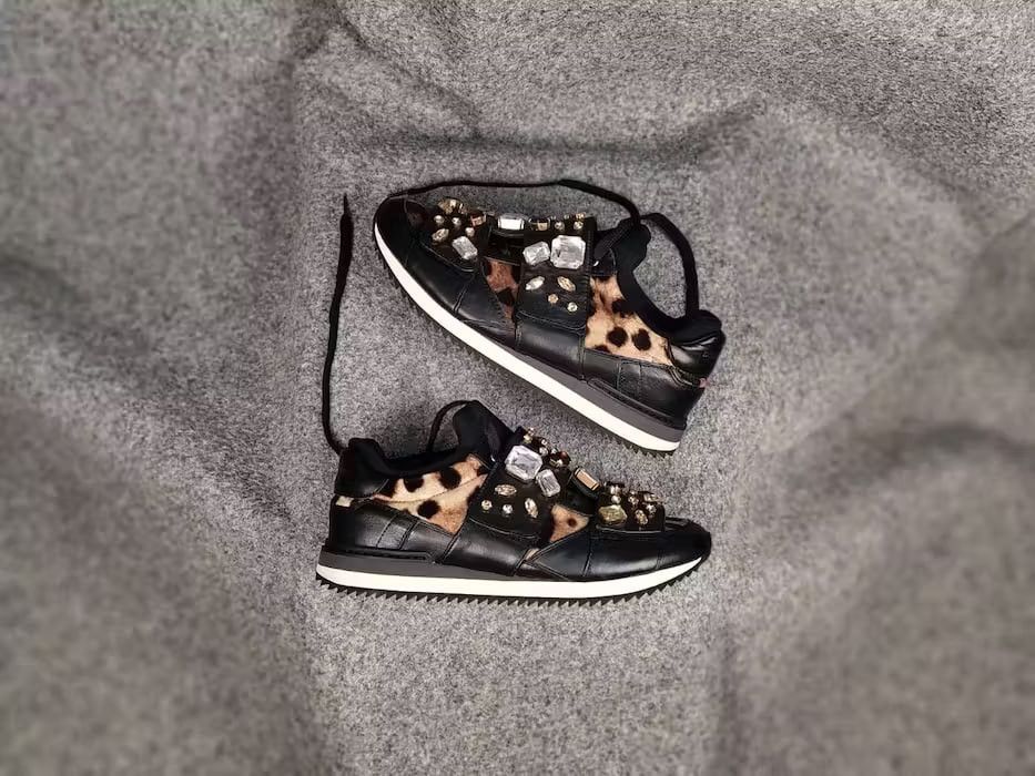 Dolce & Gabbana Dolce & Gabbana Leopard pattern stones velutto Sneakers Size US 9.5 / IT 39.5 - 2 Thumbnail