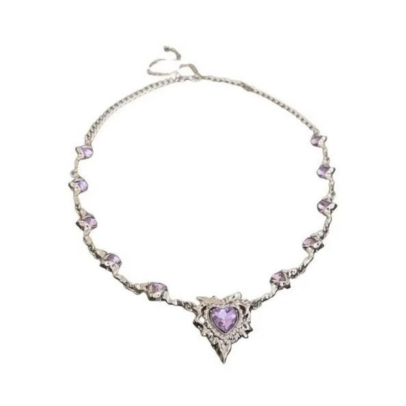 Jewelry y2k Pink Crystal Hearth Pendant Necklace Size ONE SIZE - 4 Thumbnail