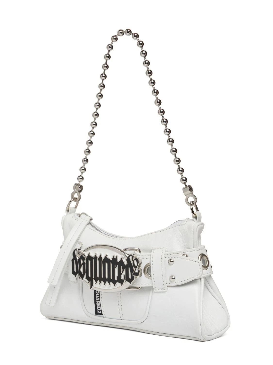 Dsquared2 DSQUARED2 Gothic Leather White Shoulder Bag New Size ONE SIZE - 2 Thumbnail