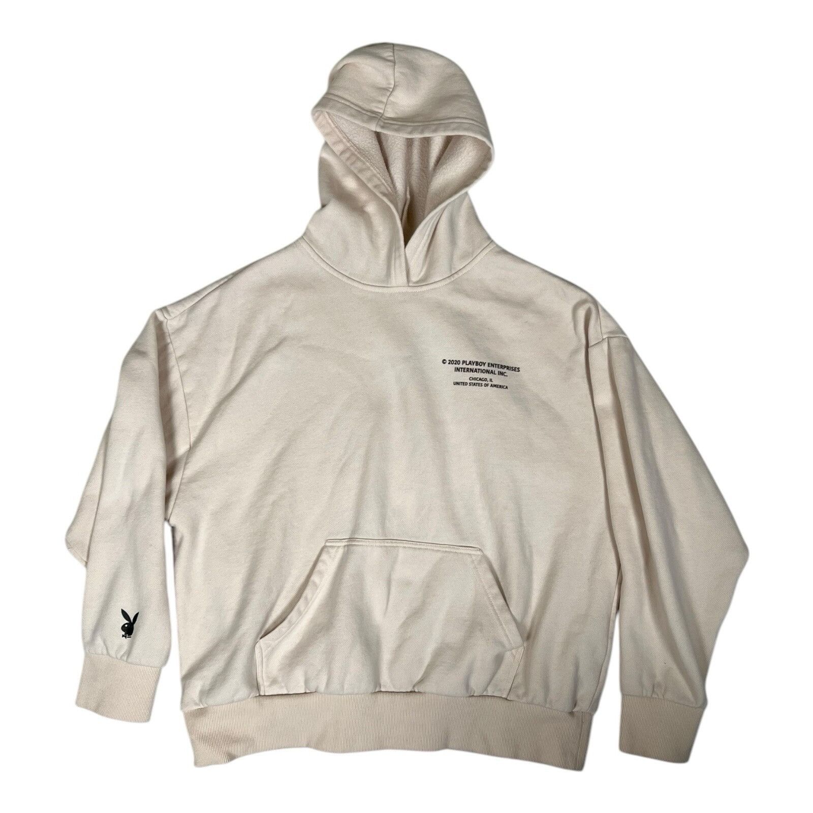 Playboy Play Boy X Pac Sun Hoodie Sweatshirt Size Medium Beige 2020 Size US M / EU 48-50 / 2 - 1 Thumbnail
