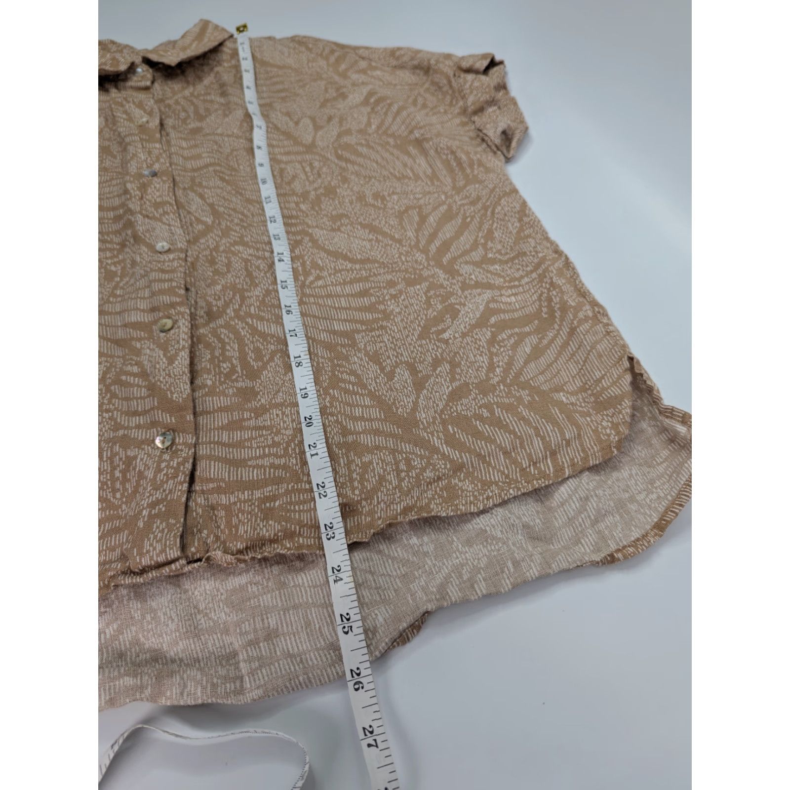 Vintage VINTAGE Sigrid Olsen Women's Large Linen Button-Up Cap Sleeve Hawaiian Shirt Size L / US 10 / IT 46 - 4 Thumbnail