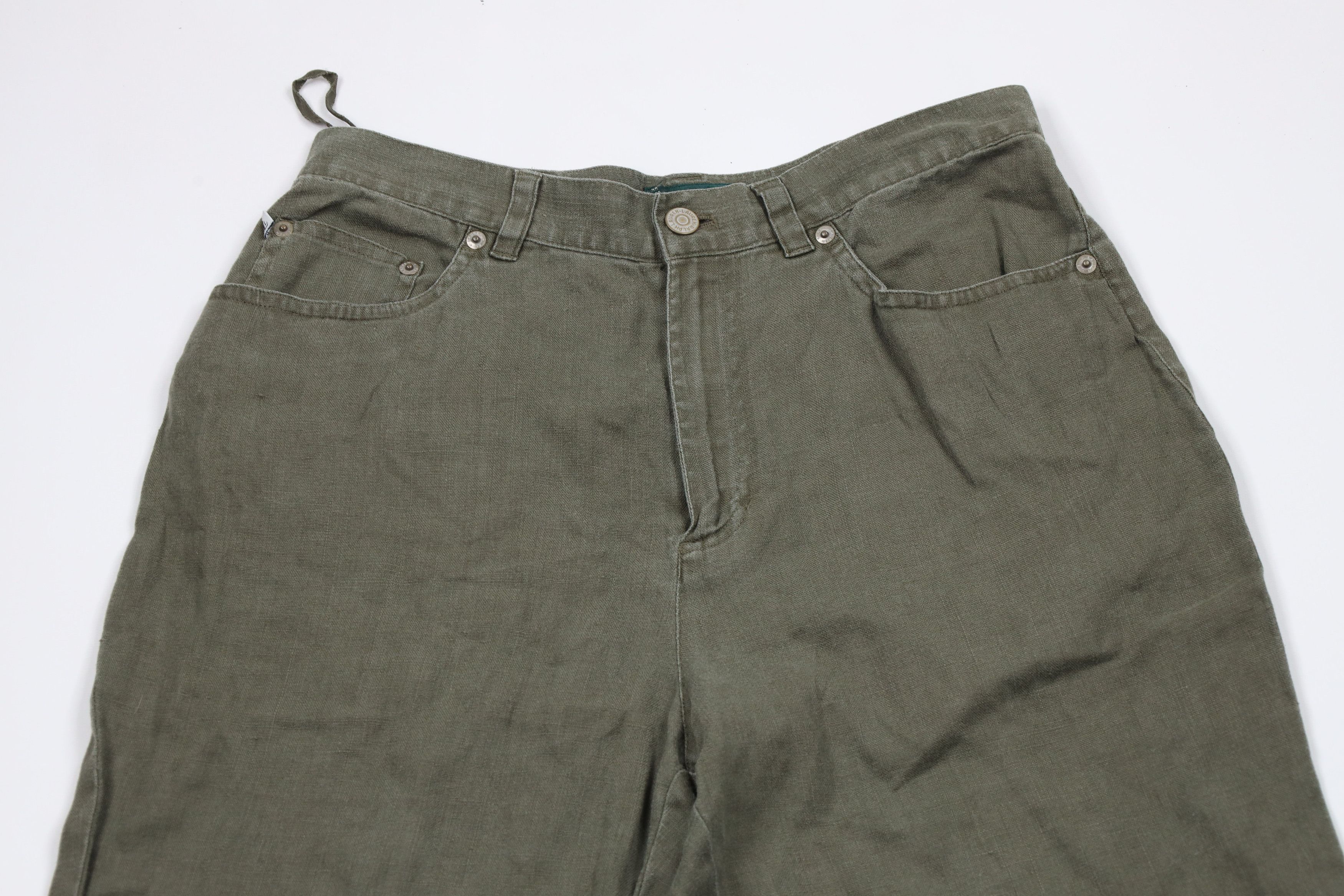 Ralph Lauren × Vintage Vintage 90s Ralph Lauren Relaxed Fit Linen Chino Pants Green Size 32" / US 10 / IT 46 - 2 Thumbnail