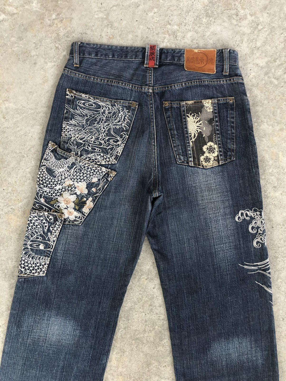 Karakuri Tamashii Karakuri Tamashii Embroidered Jeans Multipocket Size US 33 - 8 Thumbnail