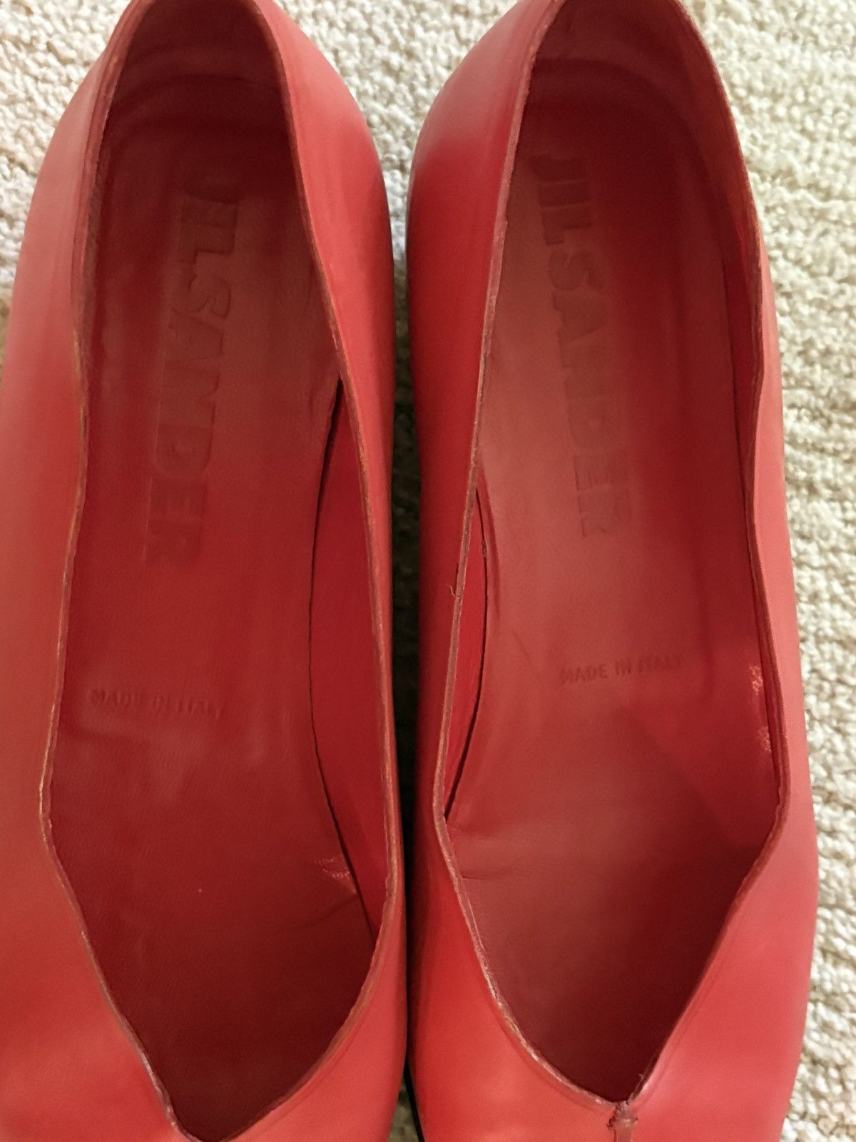 Jil Sander Jil Sander Red Pointed Flats Size US 7.5 / IT 37.5 - 3 Thumbnail