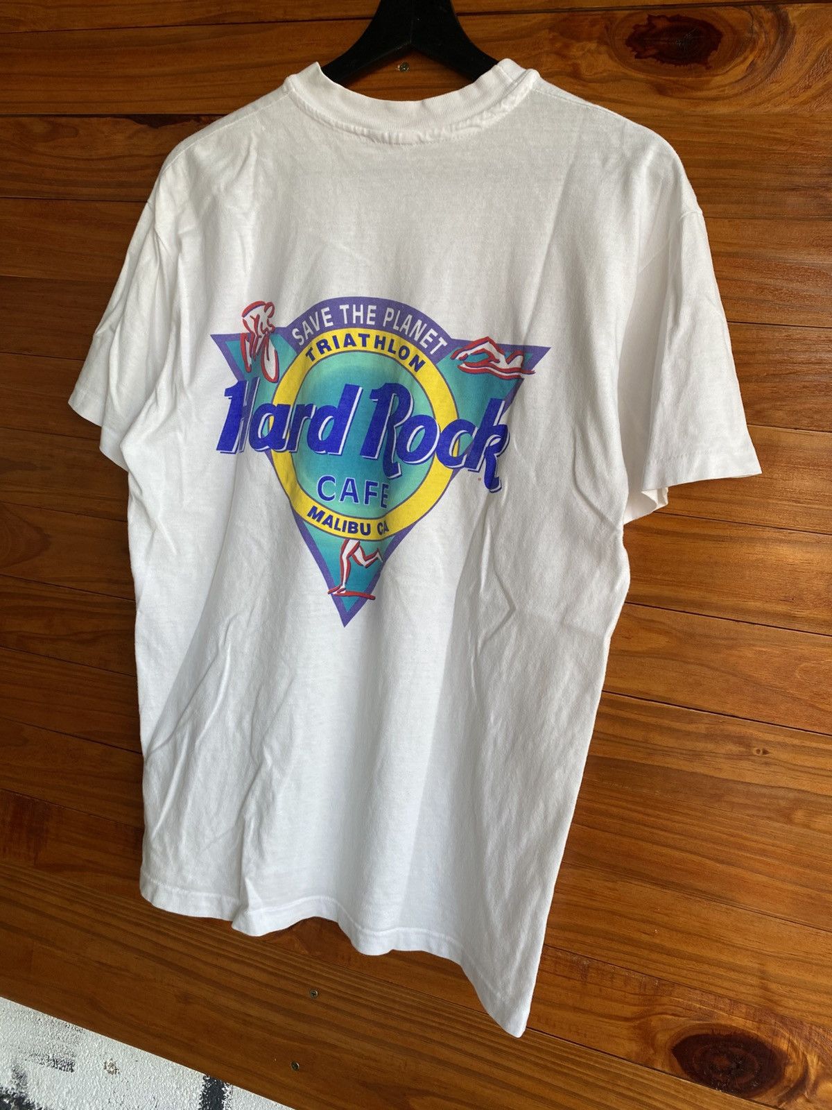 Hard Rock Cafe Vintage 90s Hard Rock Cafe Malibu Triathlon Save the Planet Size US M / EU 48-50 / 2 - 5 Thumbnail
