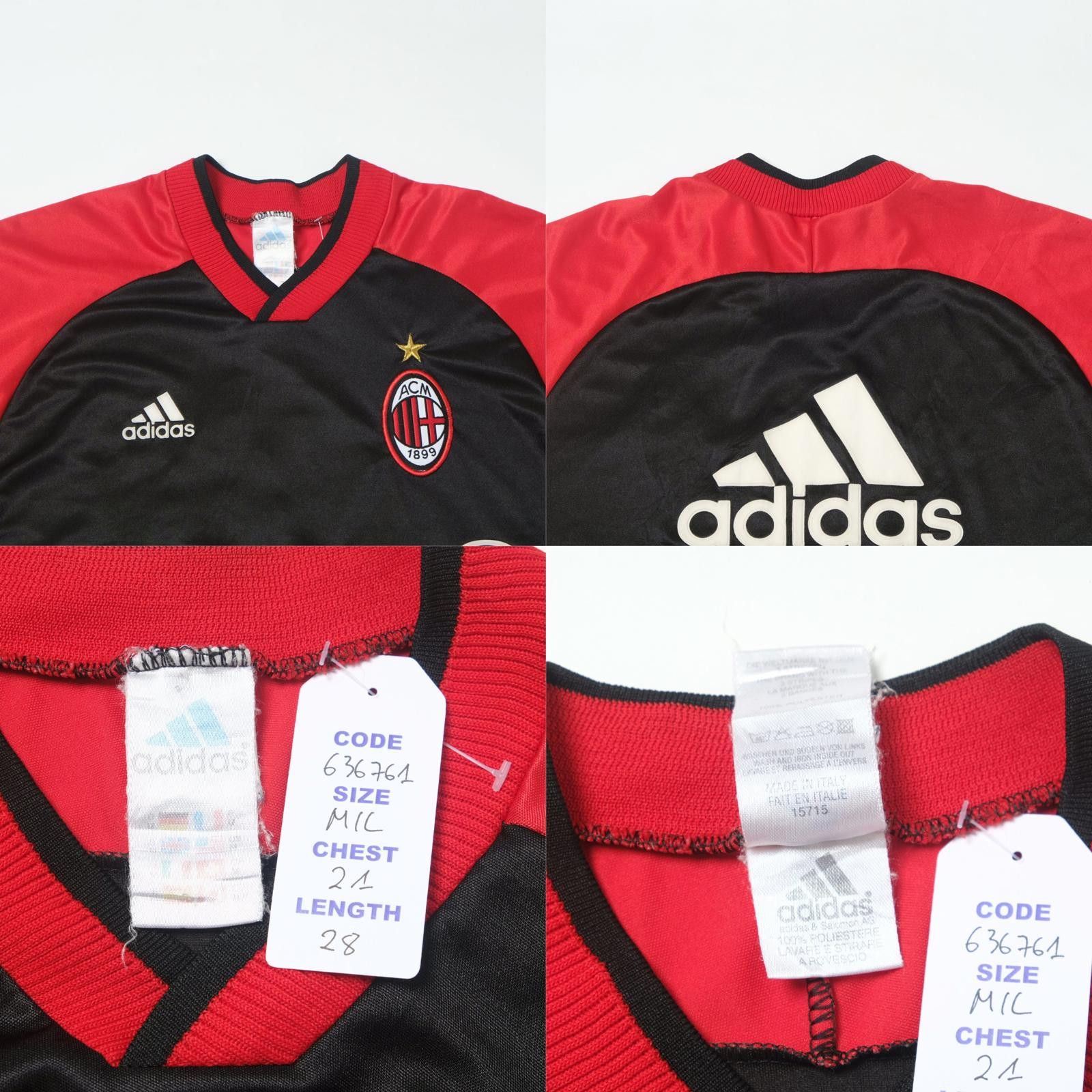 Adidas 1998/00 AC Milan Training Shirt (M/L) Size US M / EU 48-50 / 2 - 4 Thumbnail