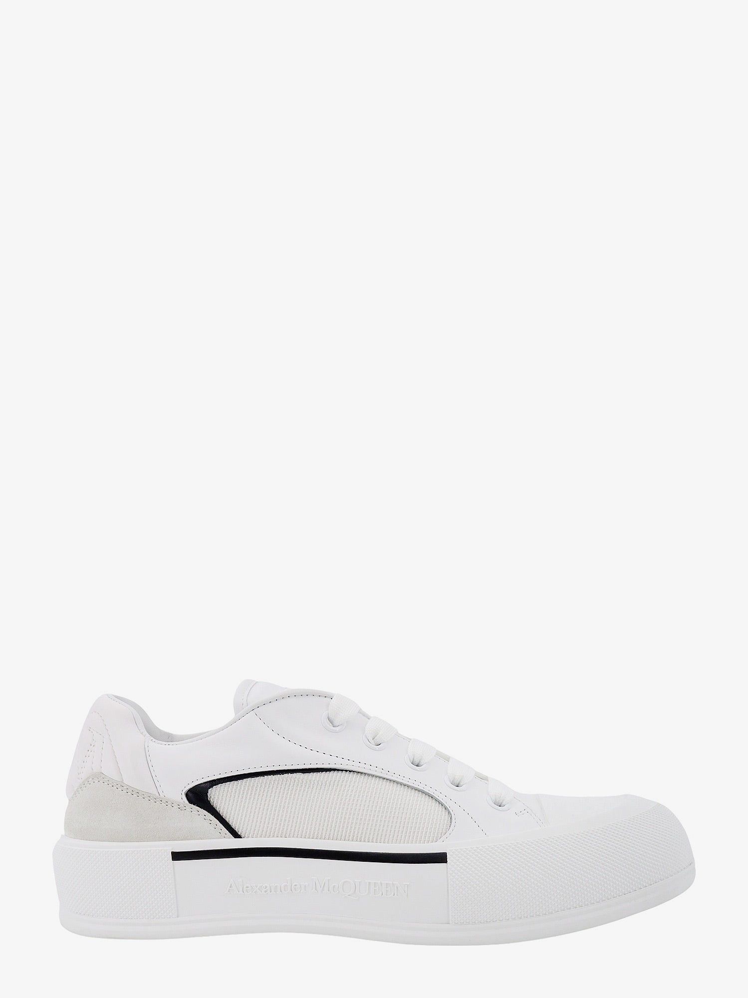 image of Alexander Mcqueen Deck Plimsoll Man White Sneakers, Men's (Size 9)