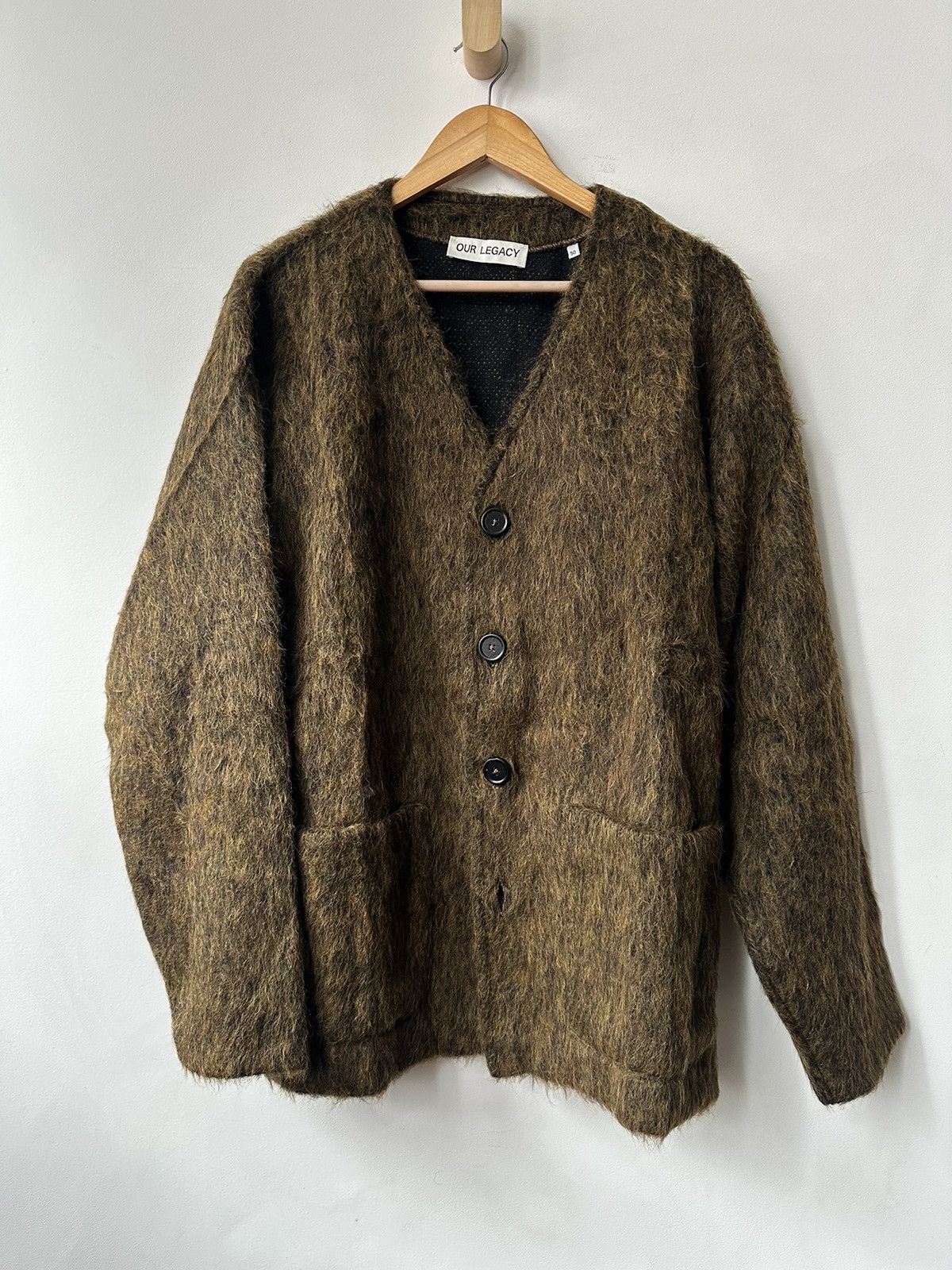 Our Legacy Our legacy Olive Melange Mohair Cardigan | Grailed