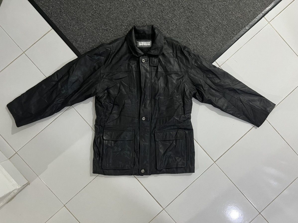 Genuine Leather VIA NUOVA PELLE COWSKIN LEATHER JACKET Size US XL / EU 56 / 4 - 11 Thumbnail