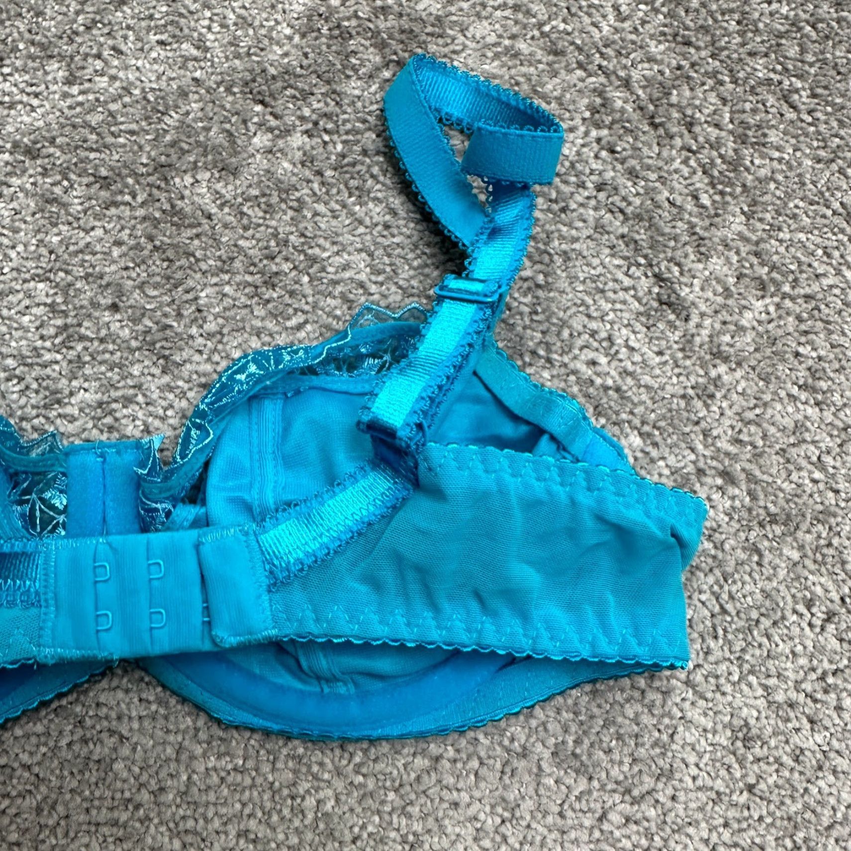 Vintage Curvy Kate Unpadded Underwired Lace Bow Bra Womens 34D Blue Adjustable Strap Size ONE SIZE - 4 Thumbnail