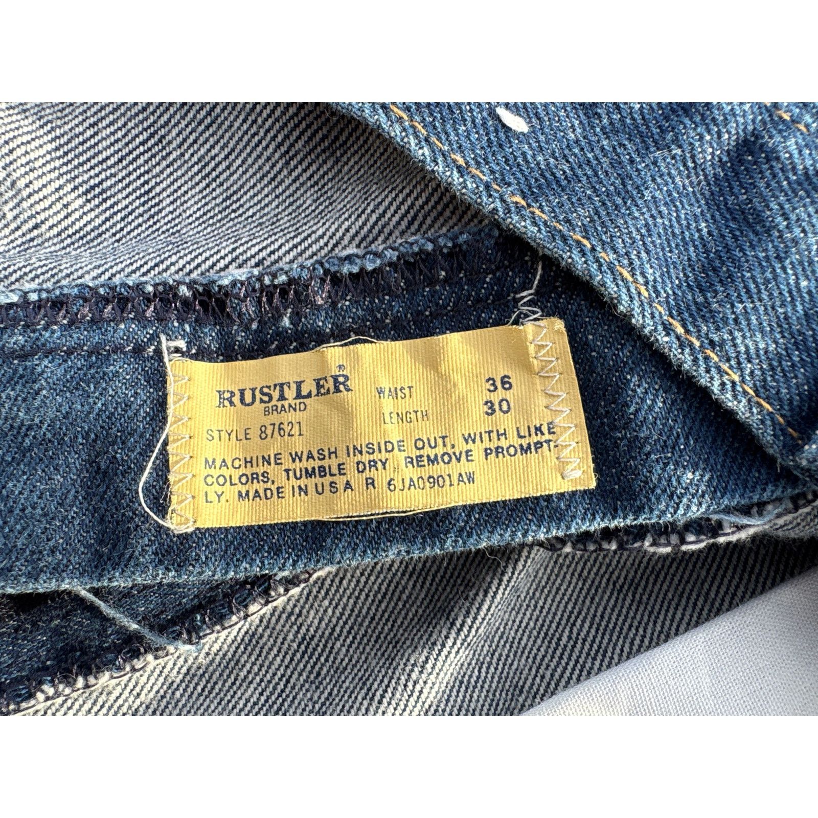 Rustler Vintage 70s Rustler Dark blue wash 36x30(34x29) talon zipper Size US 34 / EU 50 - 3 Thumbnail