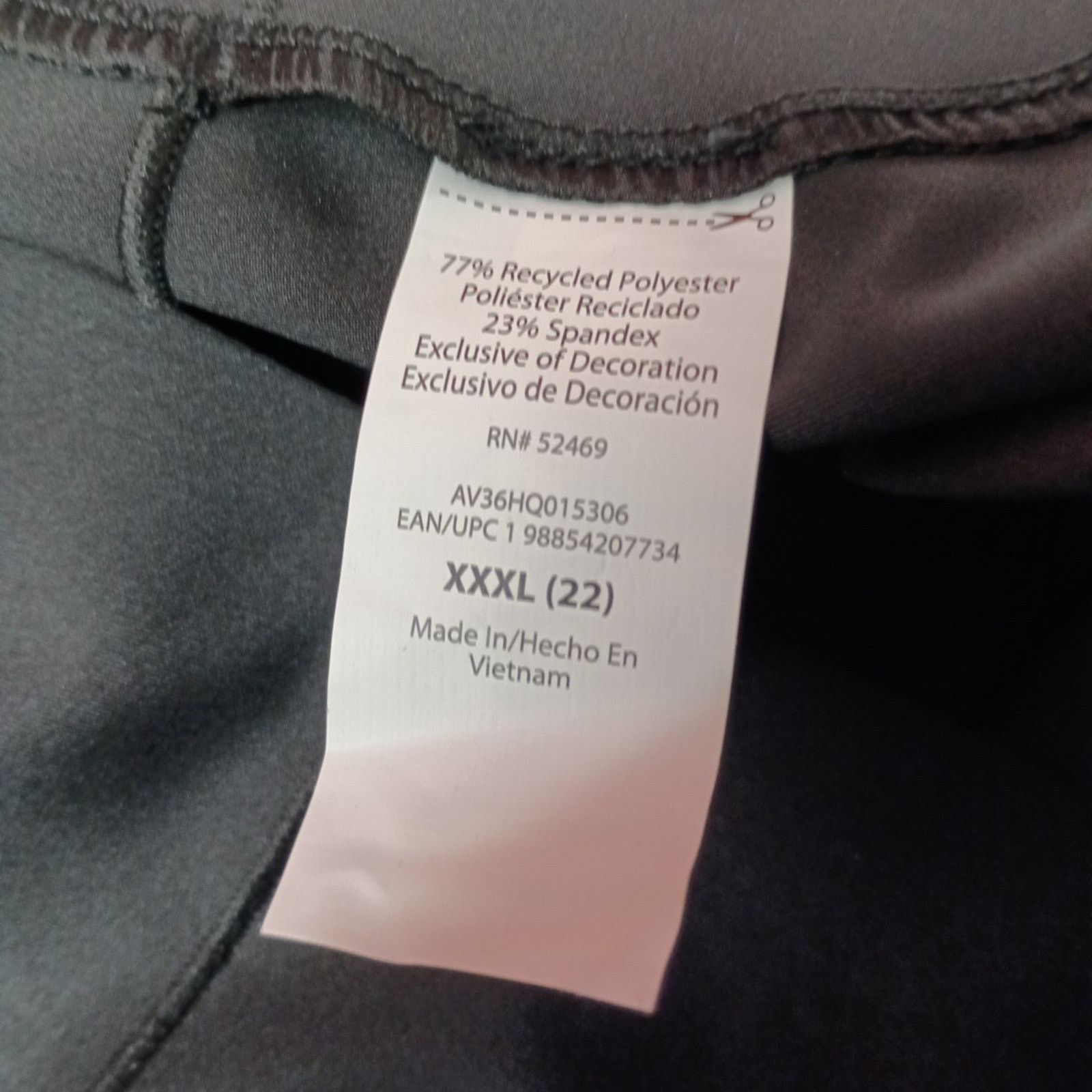 Avia Avia Sheen Leggings Women's 3XL (22) Black Activewear Size 36" / US 14 / IT 50 - 6 Thumbnail