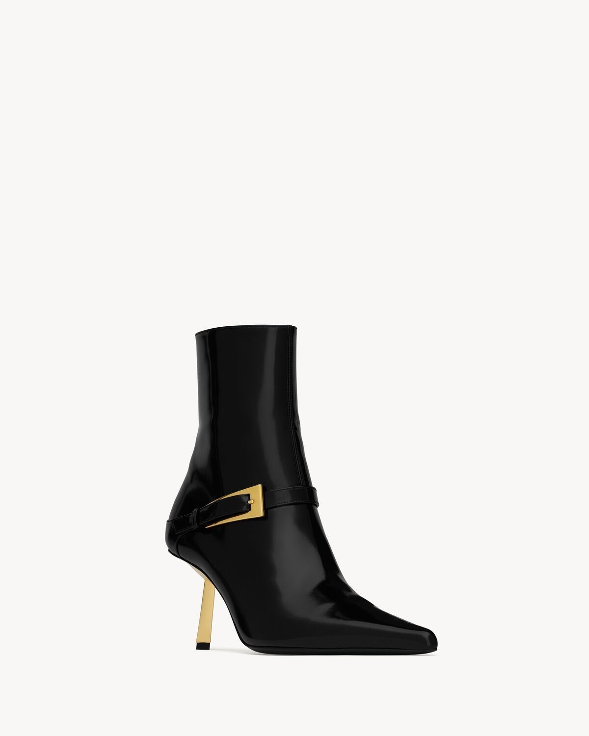 Saint Laurent Paris o1s1wg111225 806645 Lee Booties in Glazed Leather in Black Size US 7 / IT 37 - 5 Thumbnail
