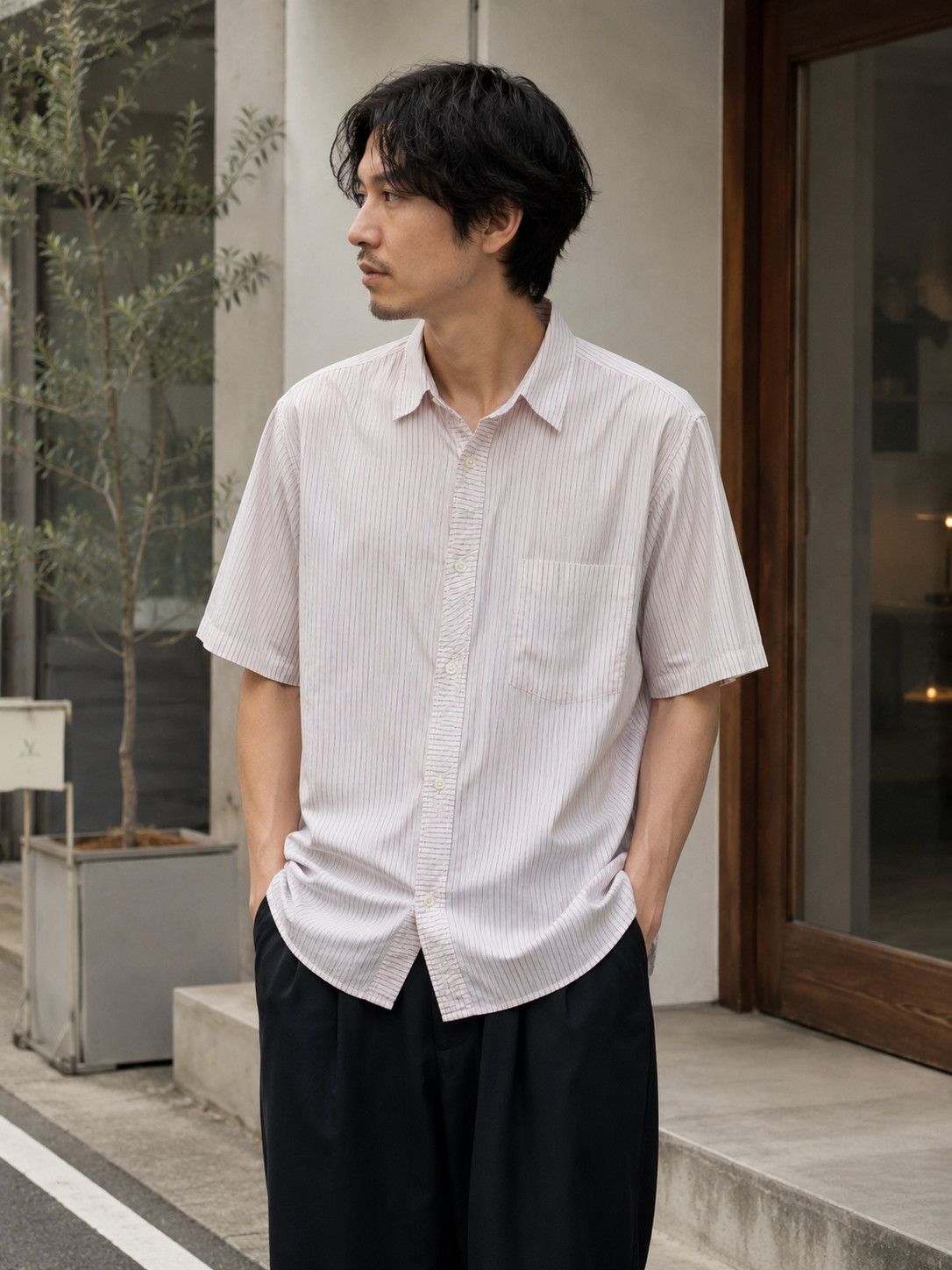 Comme des Garcons Homme Vintage 90’s CDGH Striped Button Up Shirt Size US L / EU 52-54 / 3 - 2 Thumbnail