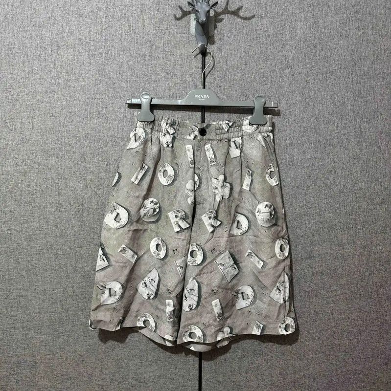 Dior Dior Men's Logo-Print Silk Shorts 0089 Size US 26 / EU 42 - 1 Thumbnail
