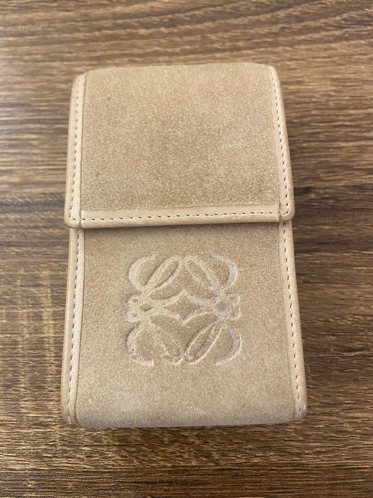 Loewe Loewe beige tan suede leather cigarette case pouch, smudge Size ONE SIZE - 2 Thumbnail