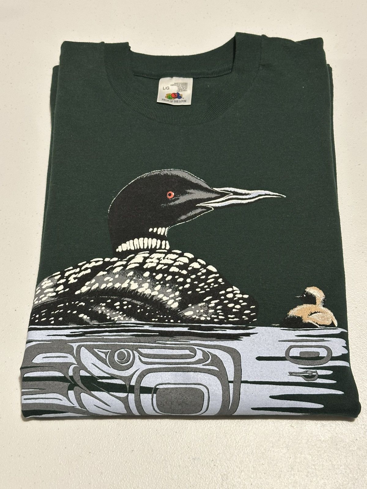Vintage Vintage Loon Animal Nature single stitch T-shirt Size US L / EU 52-54 / 3 - 1 Thumbnail