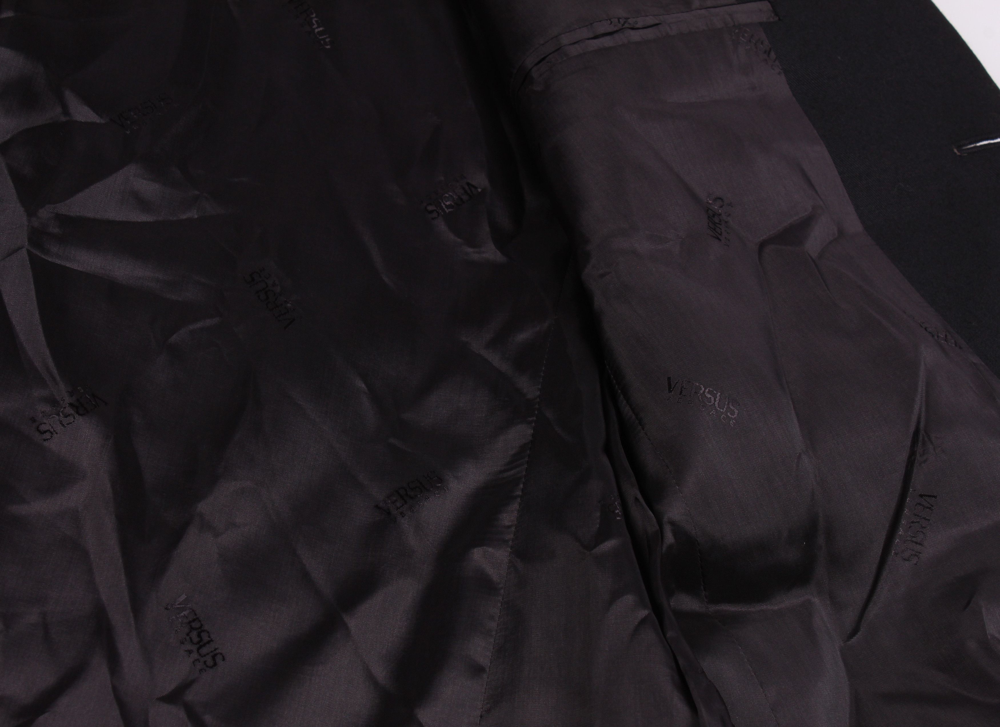 Versace × Versus Versace Vintage Versus Gianni Versace 3 Button Black Wool Blazer Size 52R - 6 Thumbnail