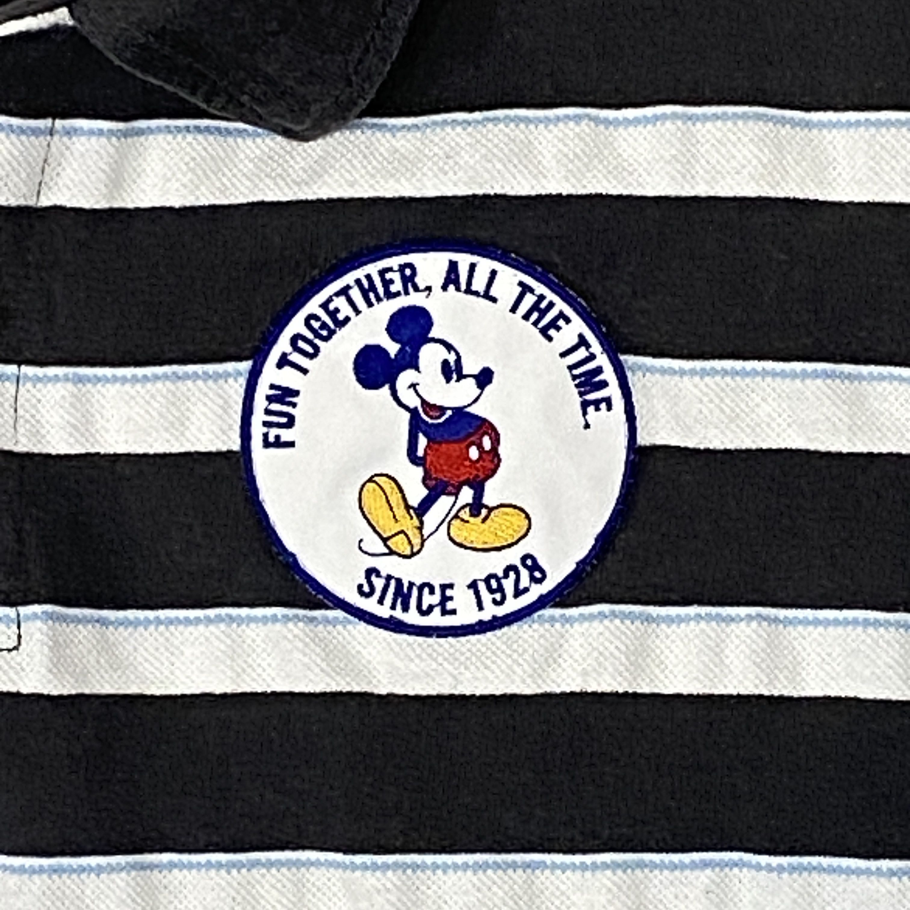 Disney × Vintage MICKEY MOUSE Since 1928 Polo Large Striped Short Sleeve Size US L / EU 52-54 / 3 - 7 Thumbnail