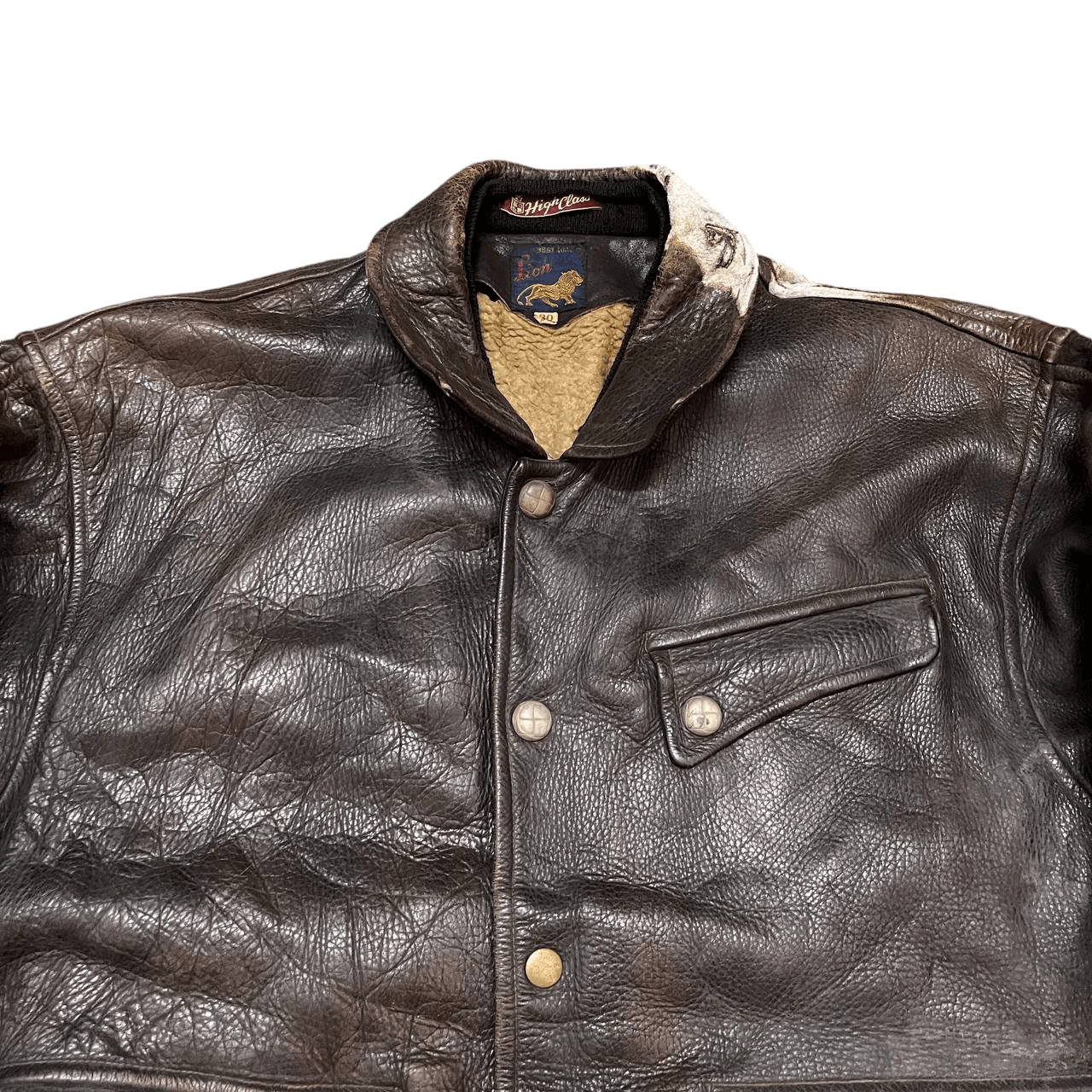 Genuine Leather Vintage Lion Leather Bomber Jacket Size US M / EU 48-50 / 2 - 2 Thumbnail