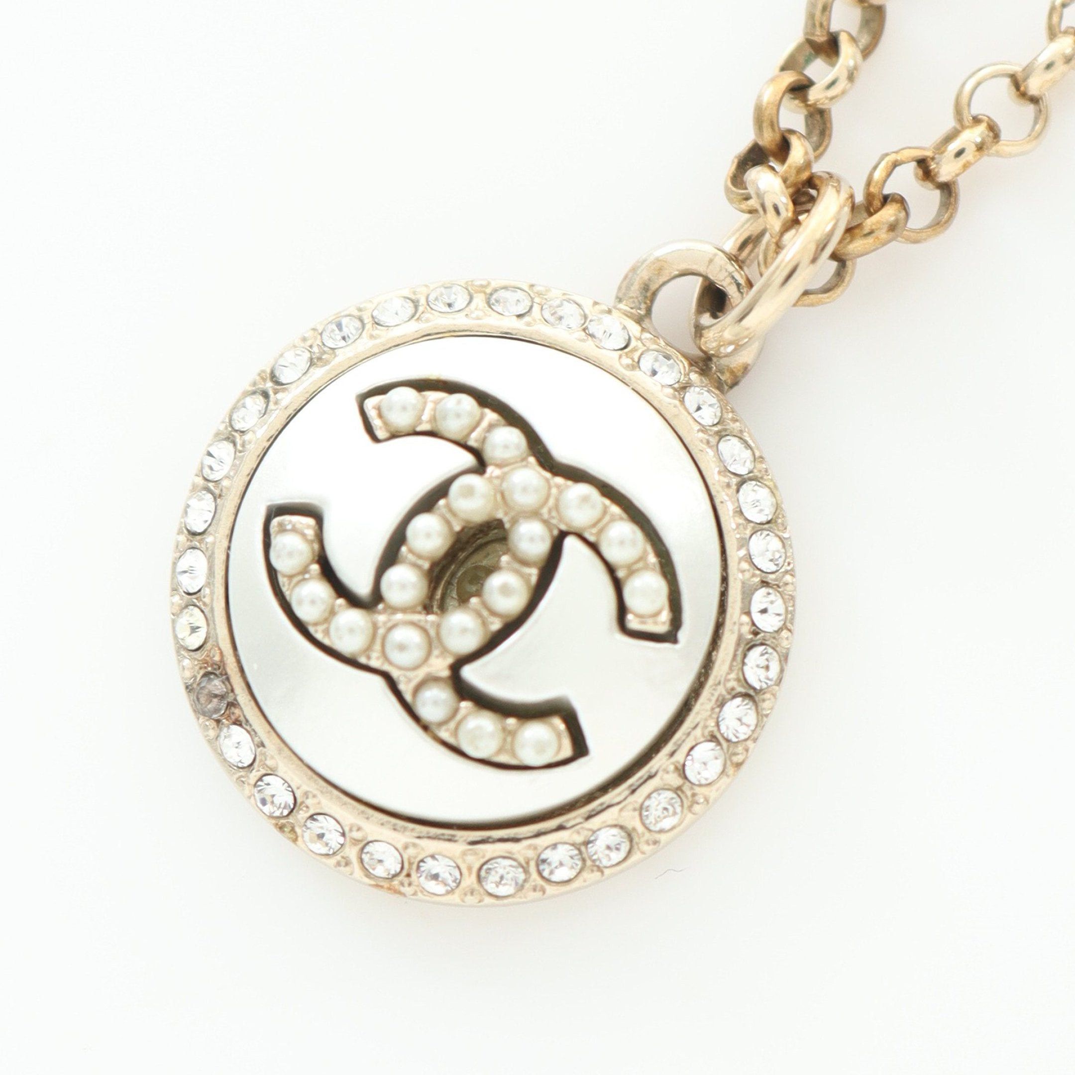 Chanel Chanel Coco Mark Necklace Gp Rhinestone Gold Clear C20K Size ONE SIZE - 1 Thumbnail