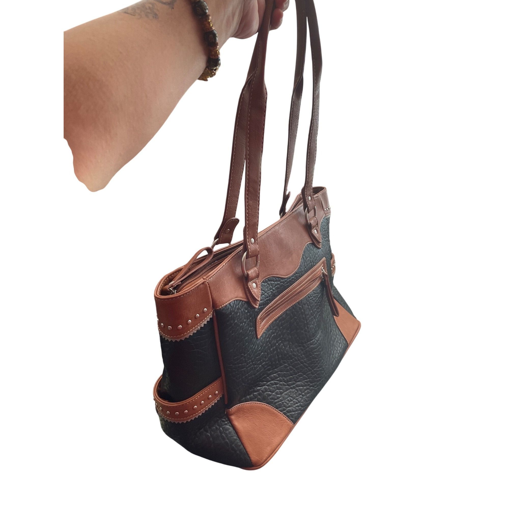 Other Bandana By American West Large Brown Leather Tote Bag SKU 89 Size ONE SIZE - 25 Thumbnail