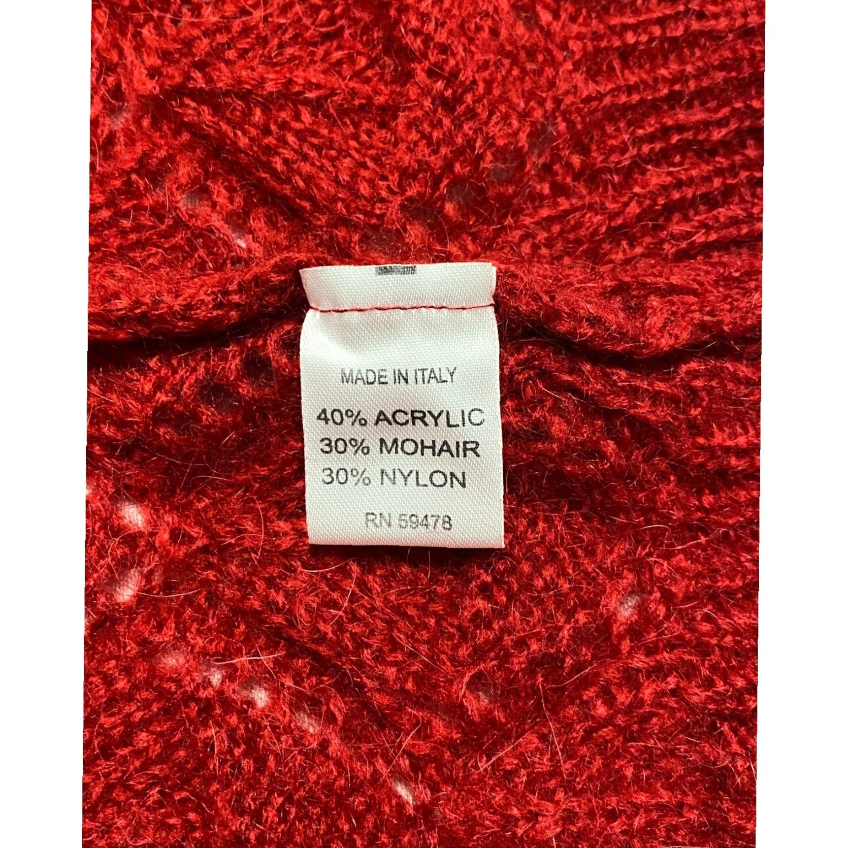 Vintage Elsamanda Red Italy Mohair Blend Knit Turtleneck Sweater Small Size S / US 4 / IT 40 - 3 Thumbnail