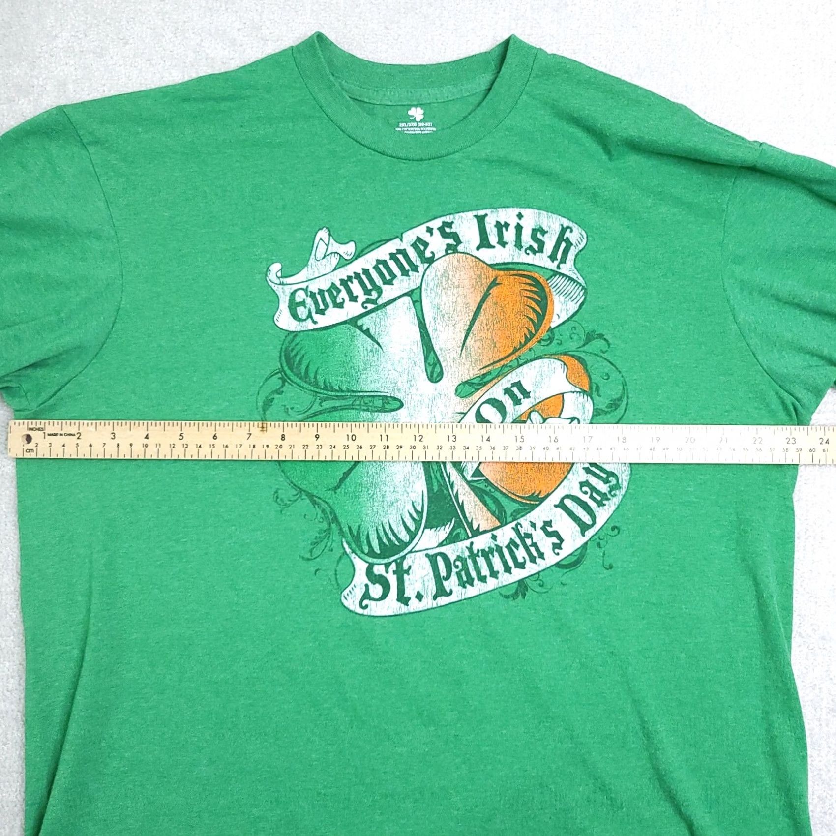 Vintage St Patrick's Day T Shirt Mens 2XL Crewneck Short Sleeve Everyone's Irish Green 2XL Mens 90s Logo Clover Size US XXL / EU 58 / 5 - 4 Thumbnail