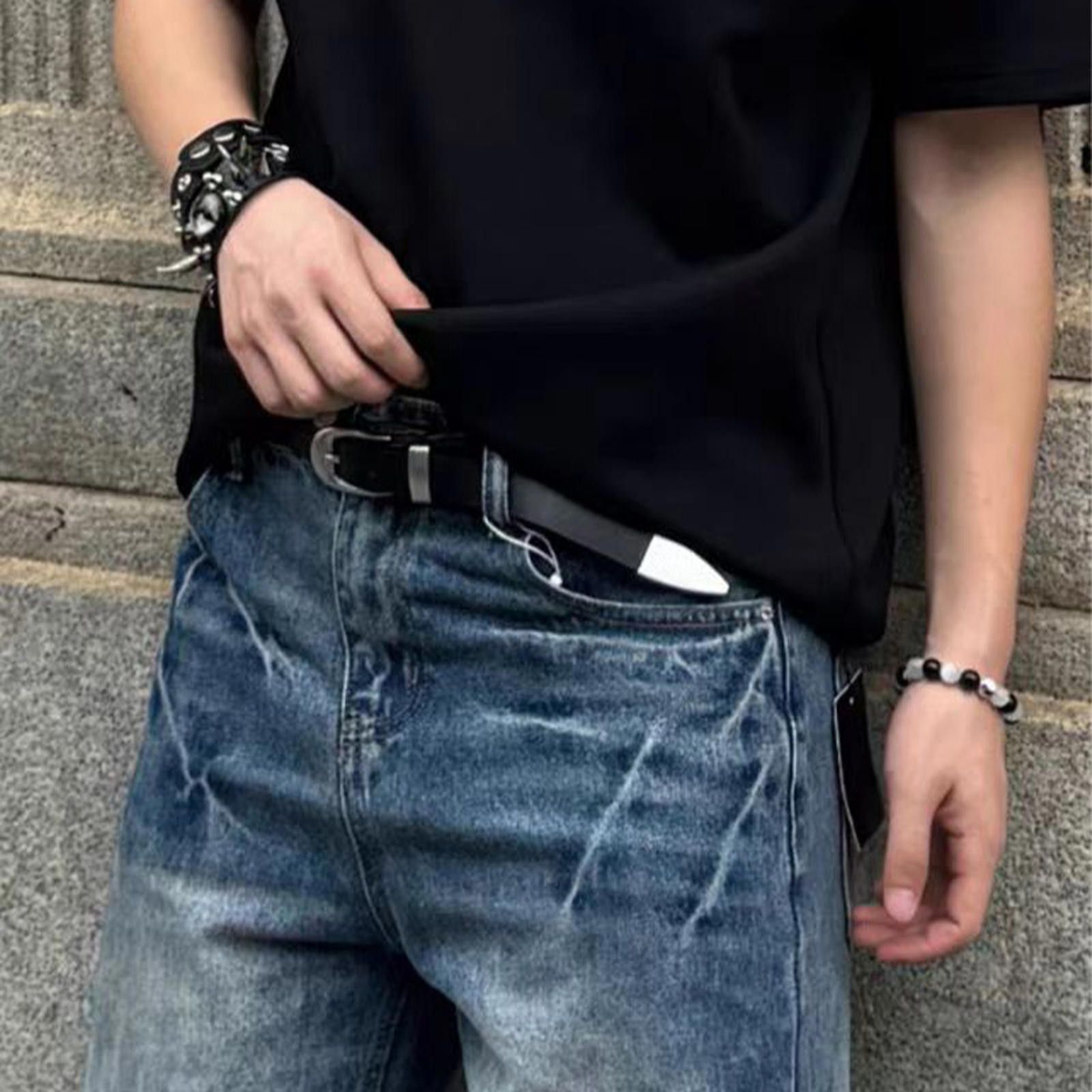 Leather Classic Black Leather Belt Size ONE SIZE - 2 Thumbnail