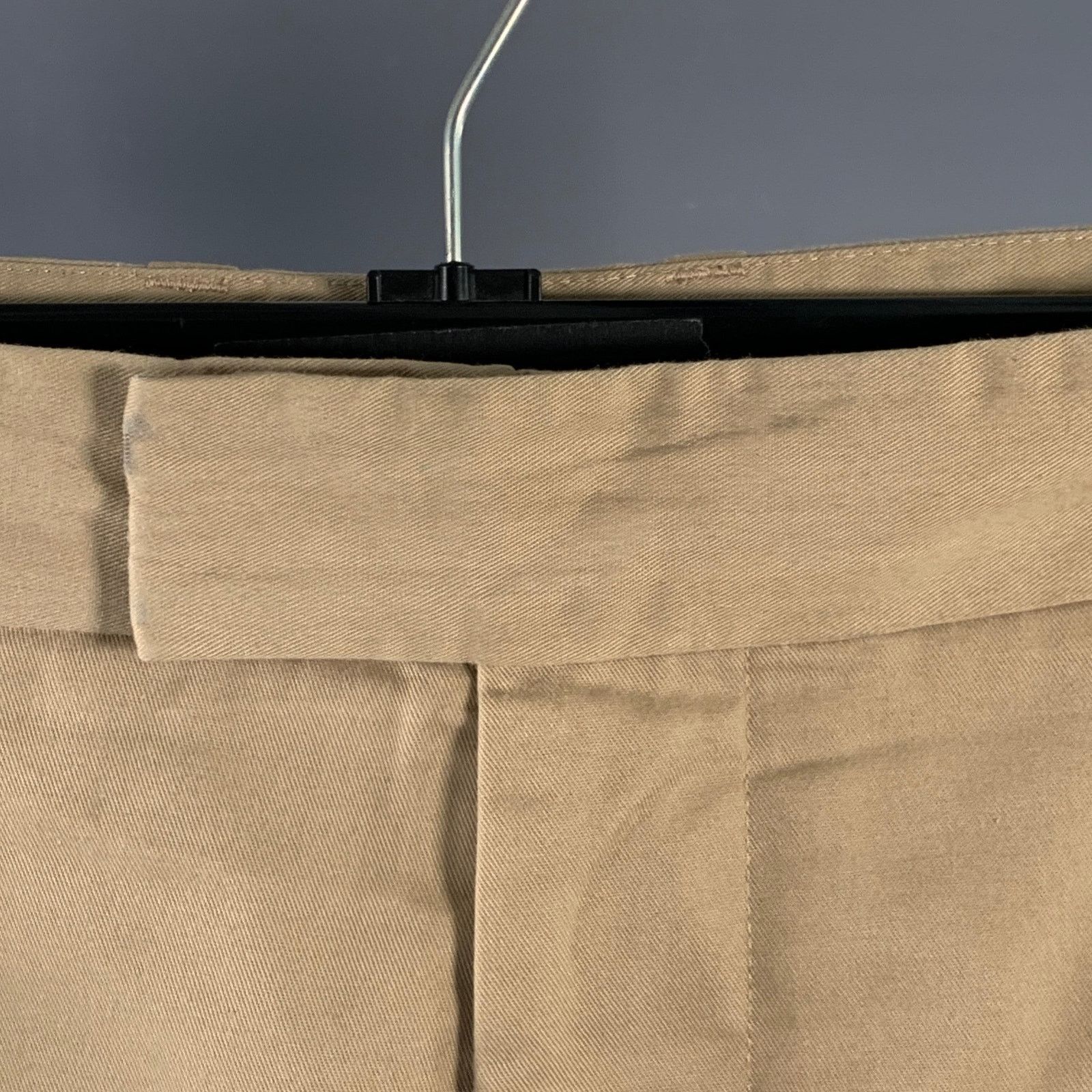 3.1 Phillip Lim Tan Twill Polyester Cotton Flat Front Tapered Casual Pants Size US 32 / EU 48 - 4 Thumbnail