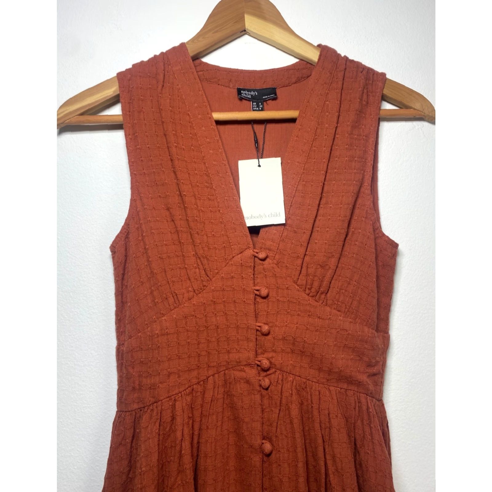 Vintage Nobody's Child Dress Sleeveless Midaxi Starlight Burnt Orange US 0 NWT Size XS / US 0-2 / IT 36-38 - 6 Thumbnail