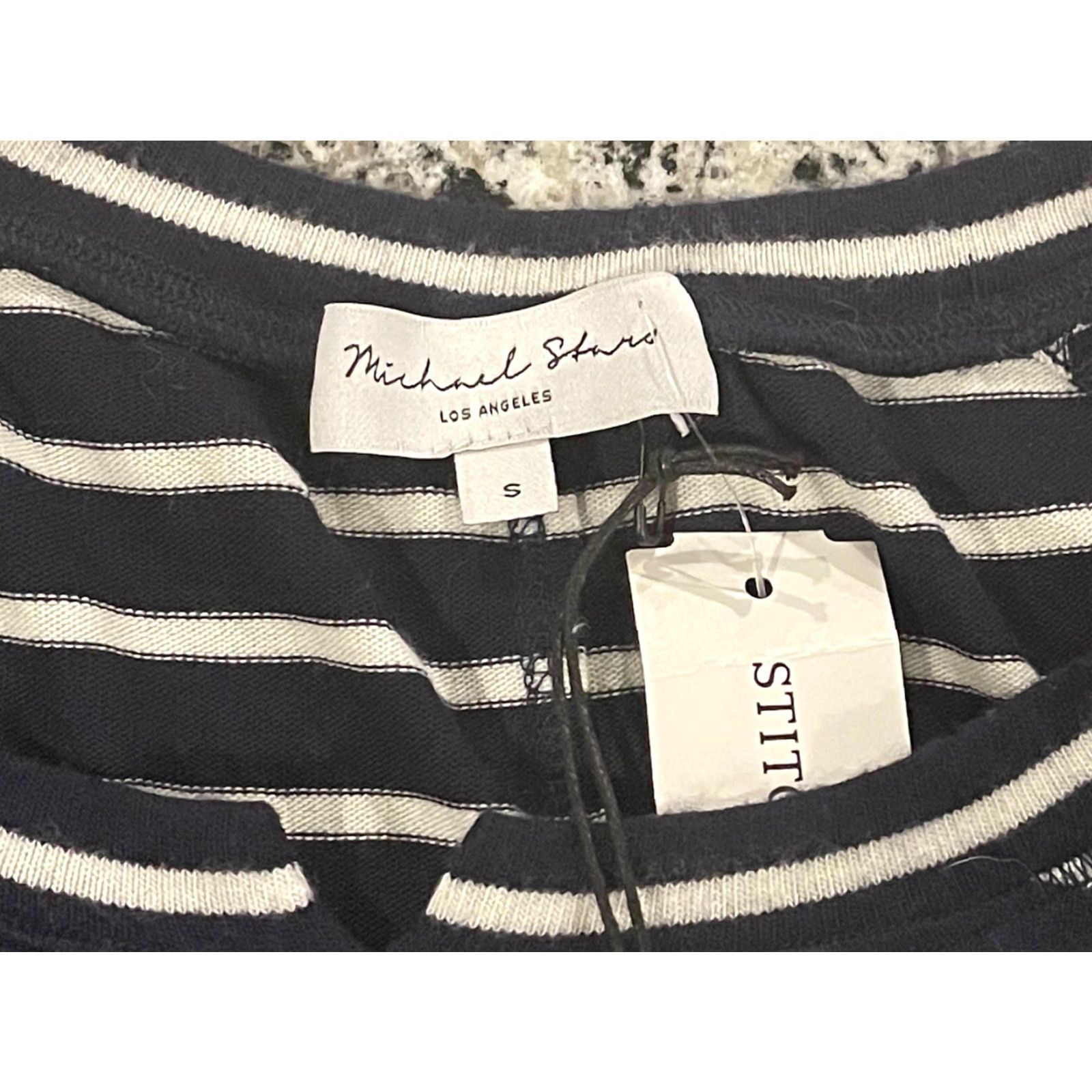 Michael Stars NWT Michael Stars Cerella Navy Knit Top Shirt Women Sz S White Long Sleeve Pullover Knit Size S / US 4 / IT 40 - 3 Thumbnail
