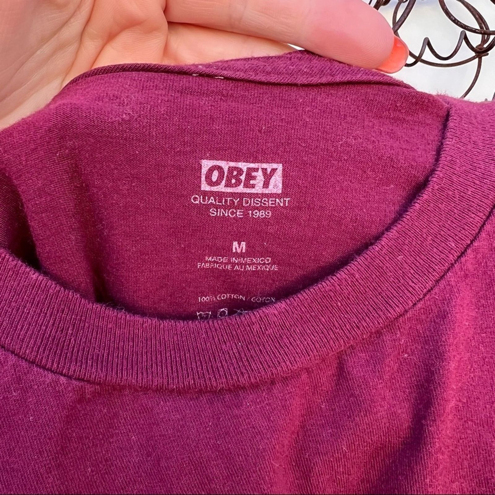Obey Obey propaganda maroon logo T-shirt MEDIUM Size US M / EU 48-50 / 2 - 3 Thumbnail