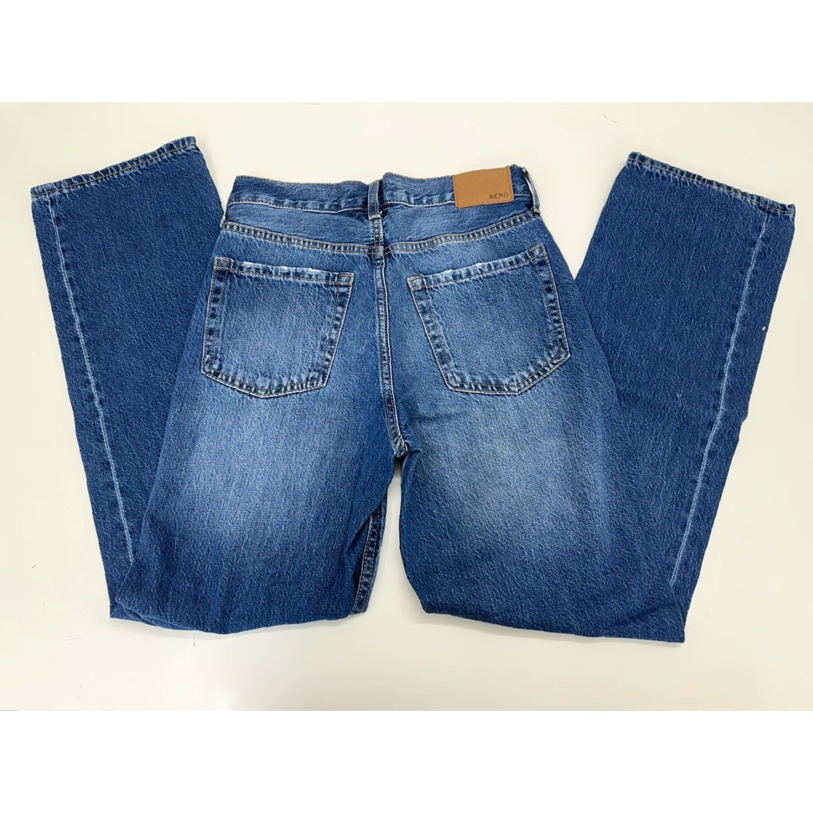 Vintage Aéropostale Womens Jeans Regular 2 Mid Distressed Baggy 90s Button Up Denim Blue Jeans Womens Size 26" / US 2 / IT 38 - 7 Thumbnail