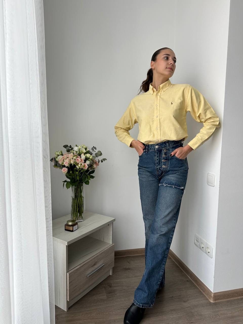 Polo Ralph Lauren × Vintage Vintage Polo Ralph Lauren Yellow Shirt Size M / US 6-8 / IT 42-44 - 3 Thumbnail