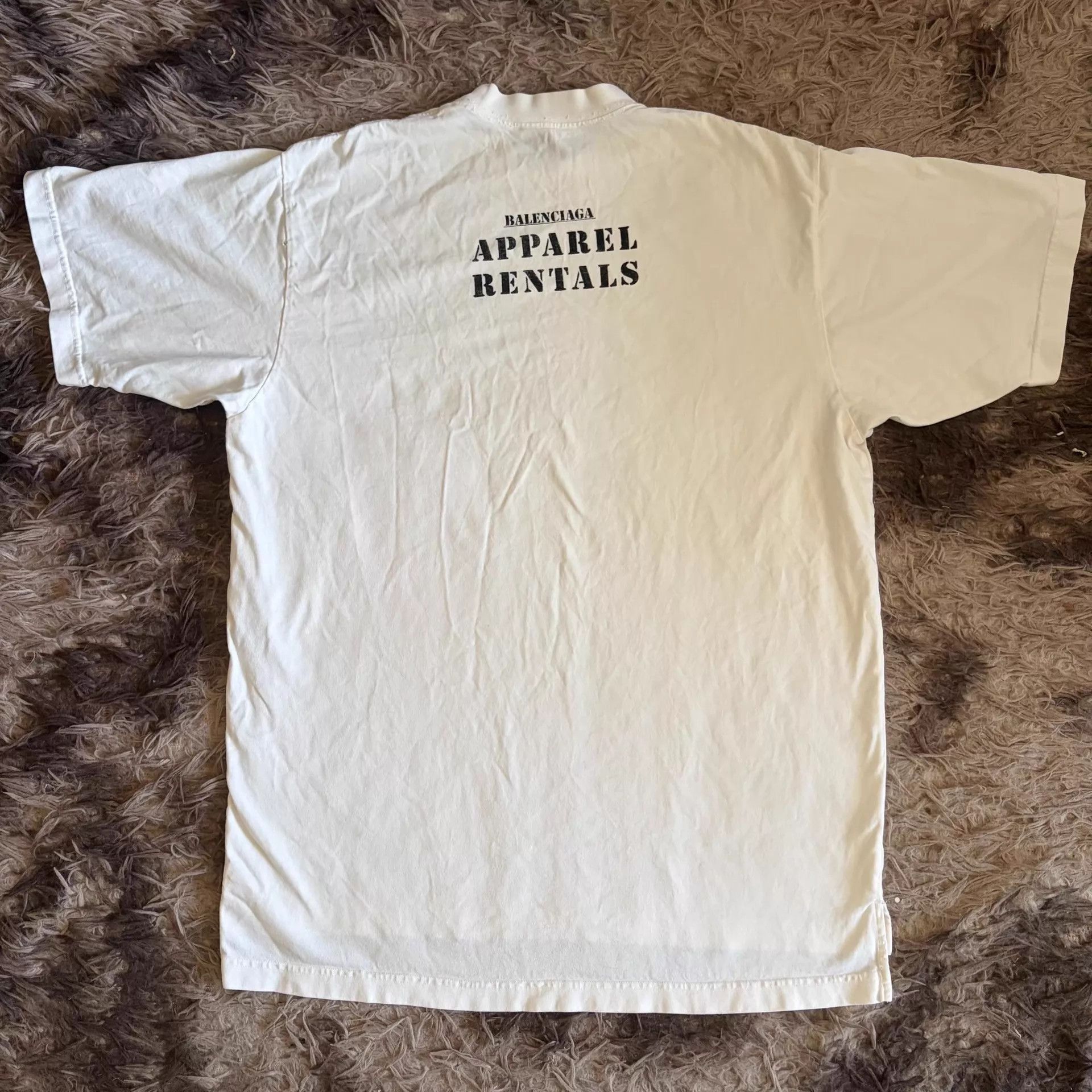 Balenciaga White Short-Sleeve Graphic T-Shirt Size US M / EU 48-50 / 2 - 1 Thumbnail