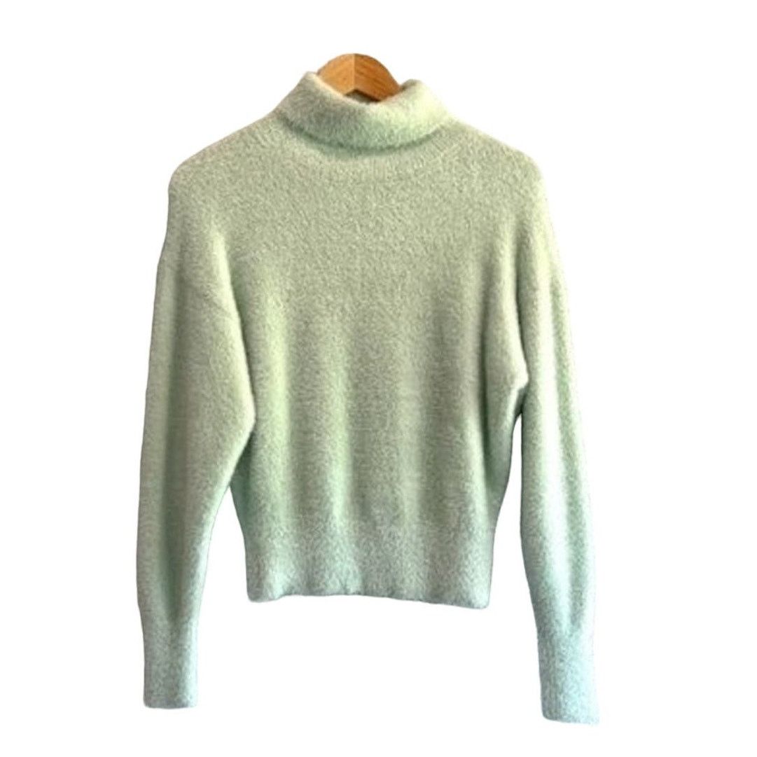 Ann Taylor Ann Taylor XXS Women's Turtle Neck Mint Fuzzy Long-Sleeve Size XXS / US 00 / IT 34 - 2 Thumbnail