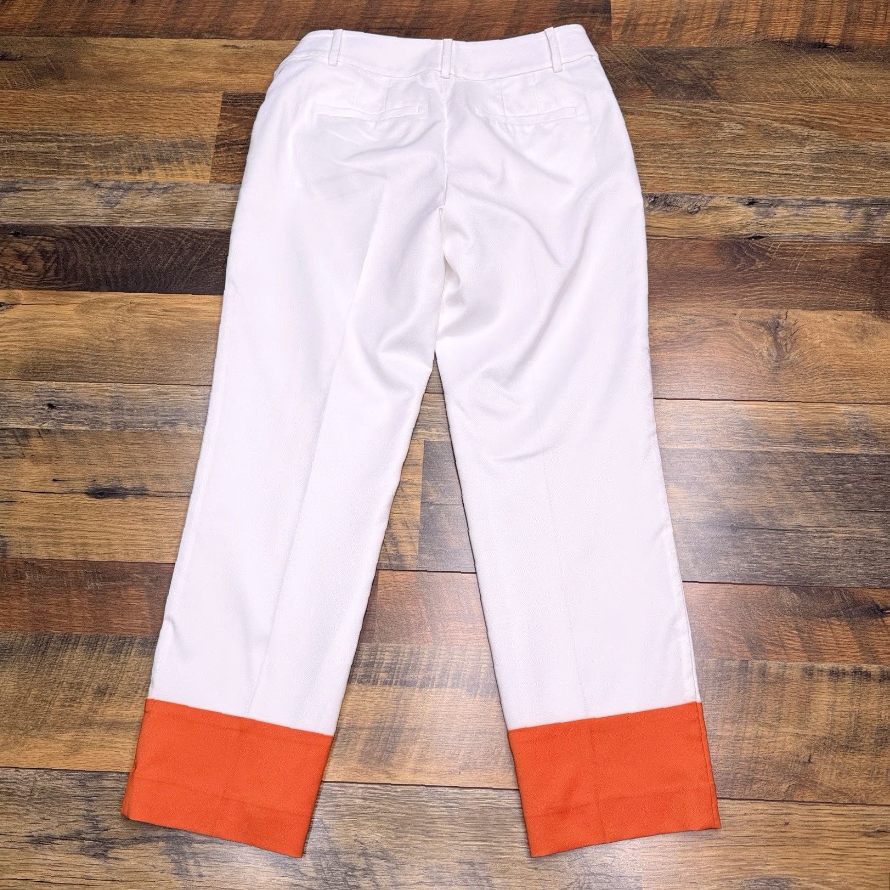 Ann Taylor Ann Taylor Ankle Pants Womens 0 White Mid Rise Stretch Zip Workwear, Party/Cocktail, Travel Regular Fit Size 25" / US 0 / IT 36 - 2 Thumbnail