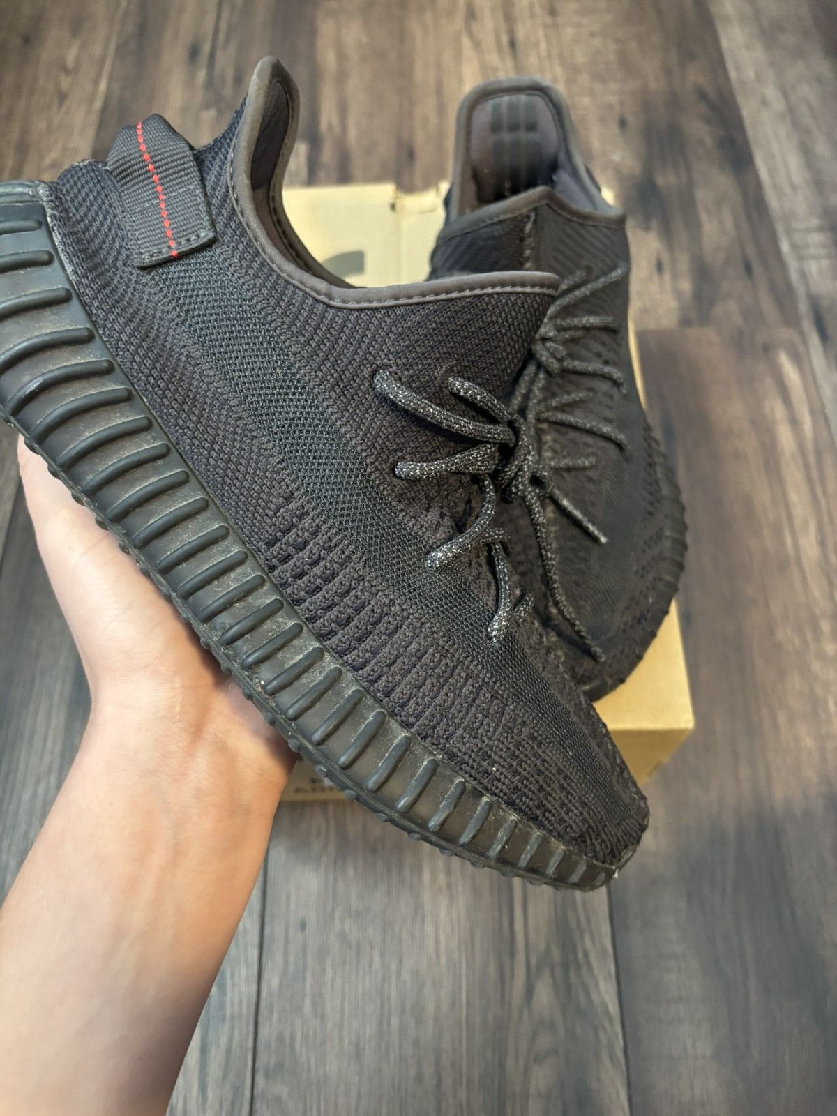 Adidas Size 10 - Yeezy Boost 350 V2 Black Non-Reflective Size US 10 / EU 43 - 2 Thumbnail