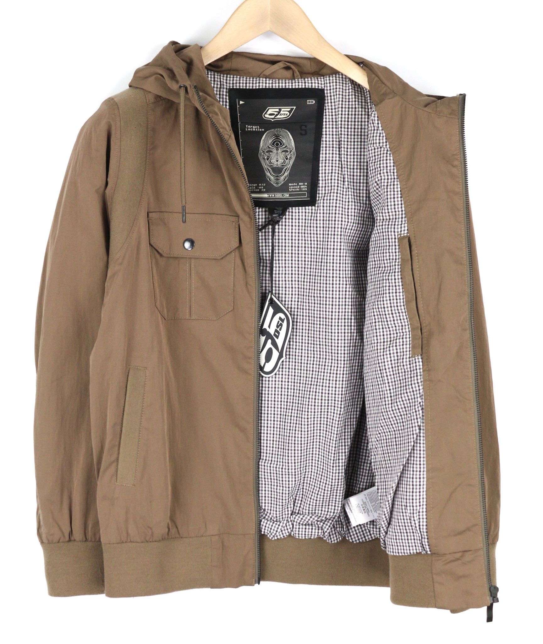 Diesel JUDOFLIP S Brown Zip Hooded Lined Bomber Jacket 81742 Size US S / EU 44-46 / 1 - 4 Thumbnail