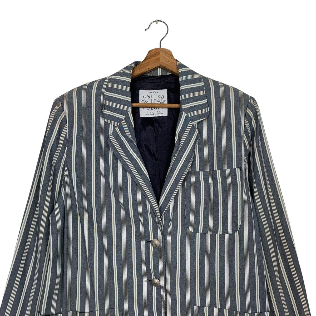 United Colors Of Benetton United Color Of Benetton Stripe Casual Jacket Size M / US 6-8 / IT 42-44 - 2 Thumbnail