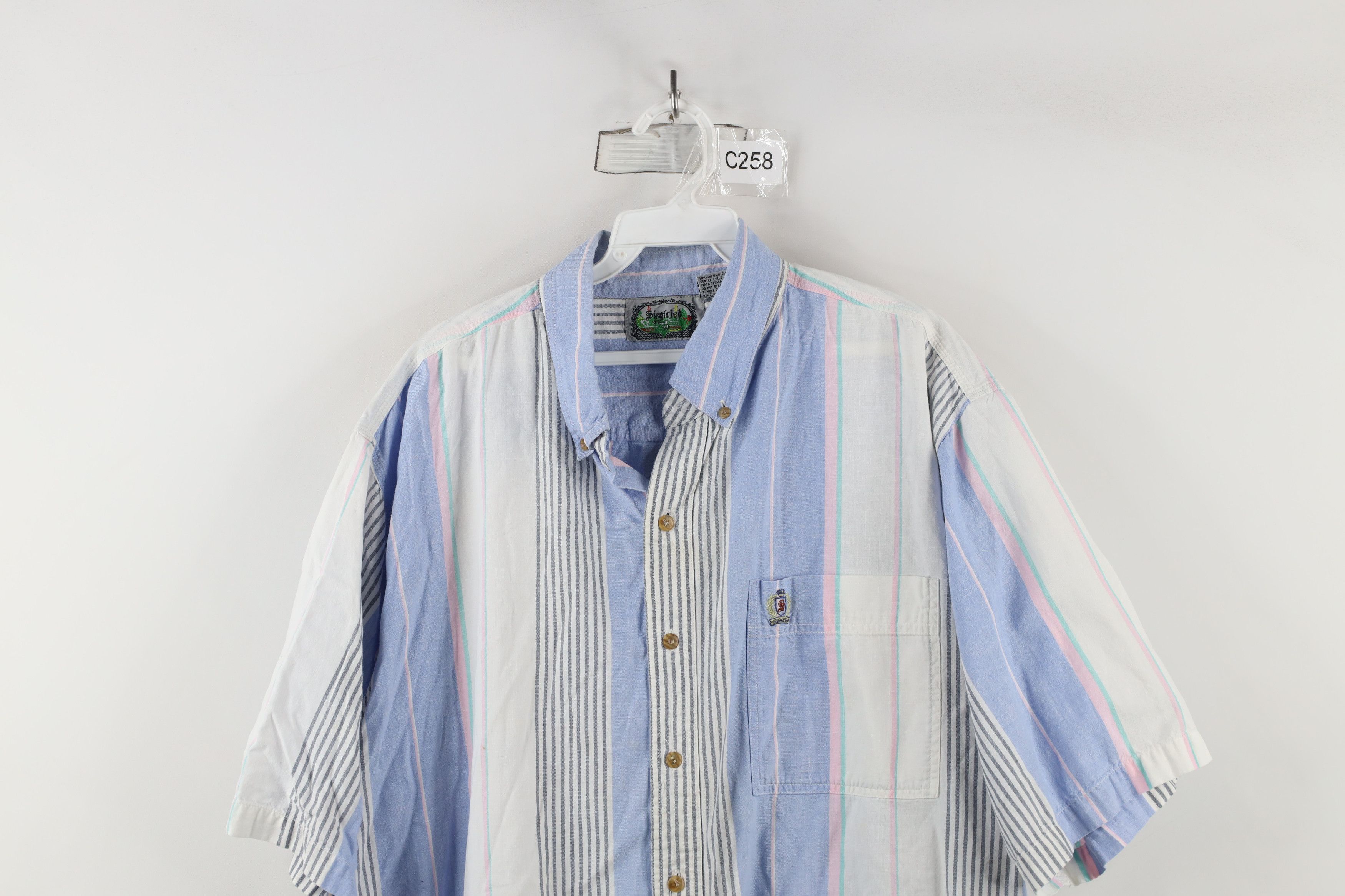 Vintage Vintage 90s Streetwear Block Short Sleeve Button Down Shirt Size US XL / EU 56 / 4 - 2 Thumbnail