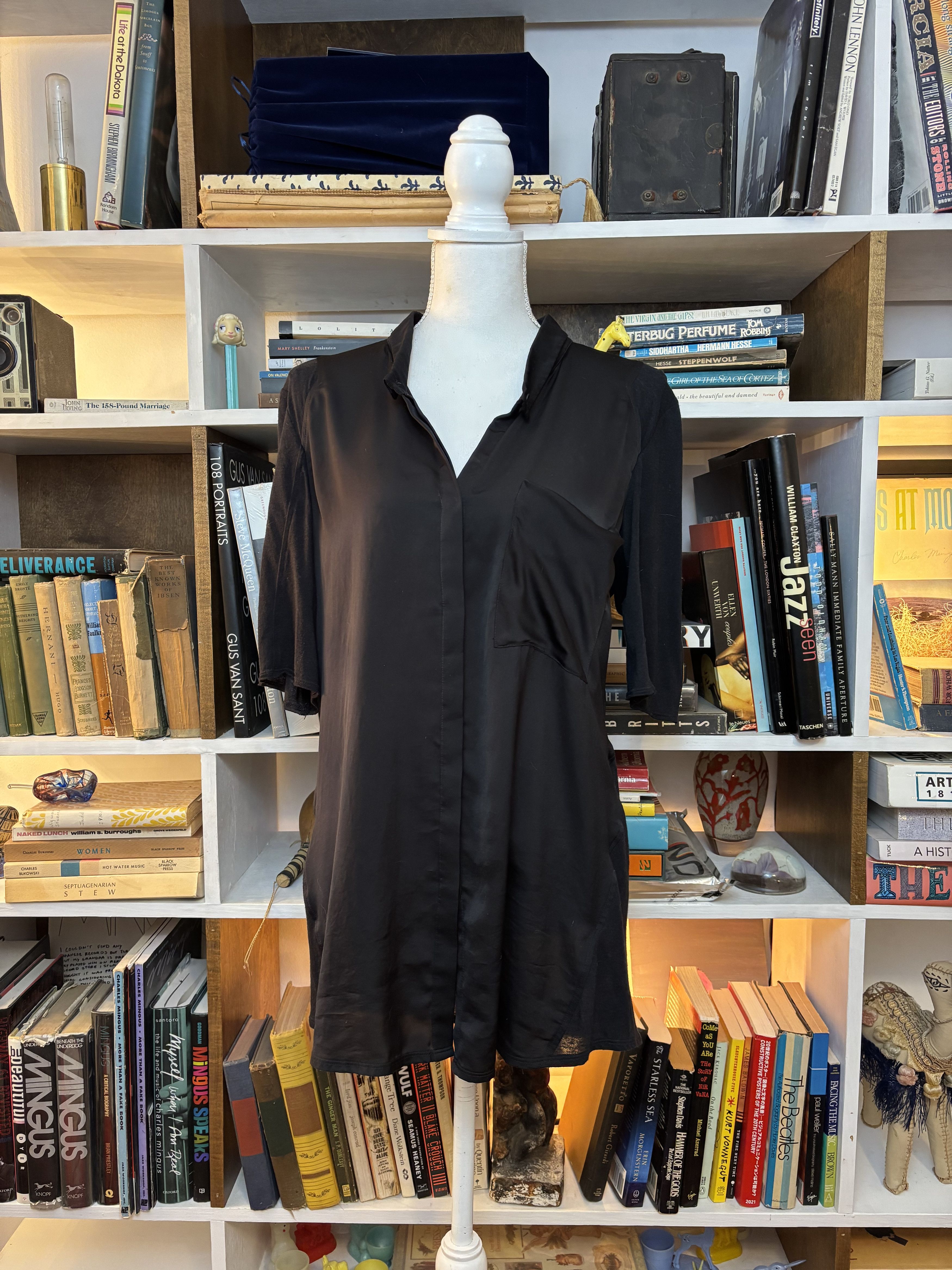 Helmut Lang HELMUT LANG Black S/Sleeve Collar Shirt Size L / US 10 / IT 46 - 1 Thumbnail