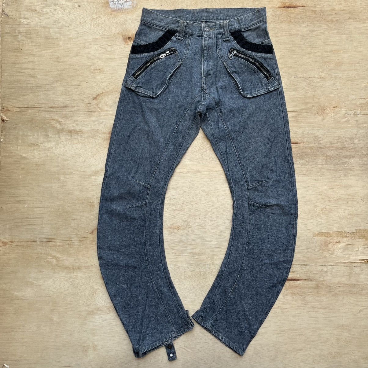 PPFM PPFM DENIM WASHED 3D ZIP POCKET SPIRAL JAPANESE BRAND Size US 32 / EU 48 - 2 Thumbnail