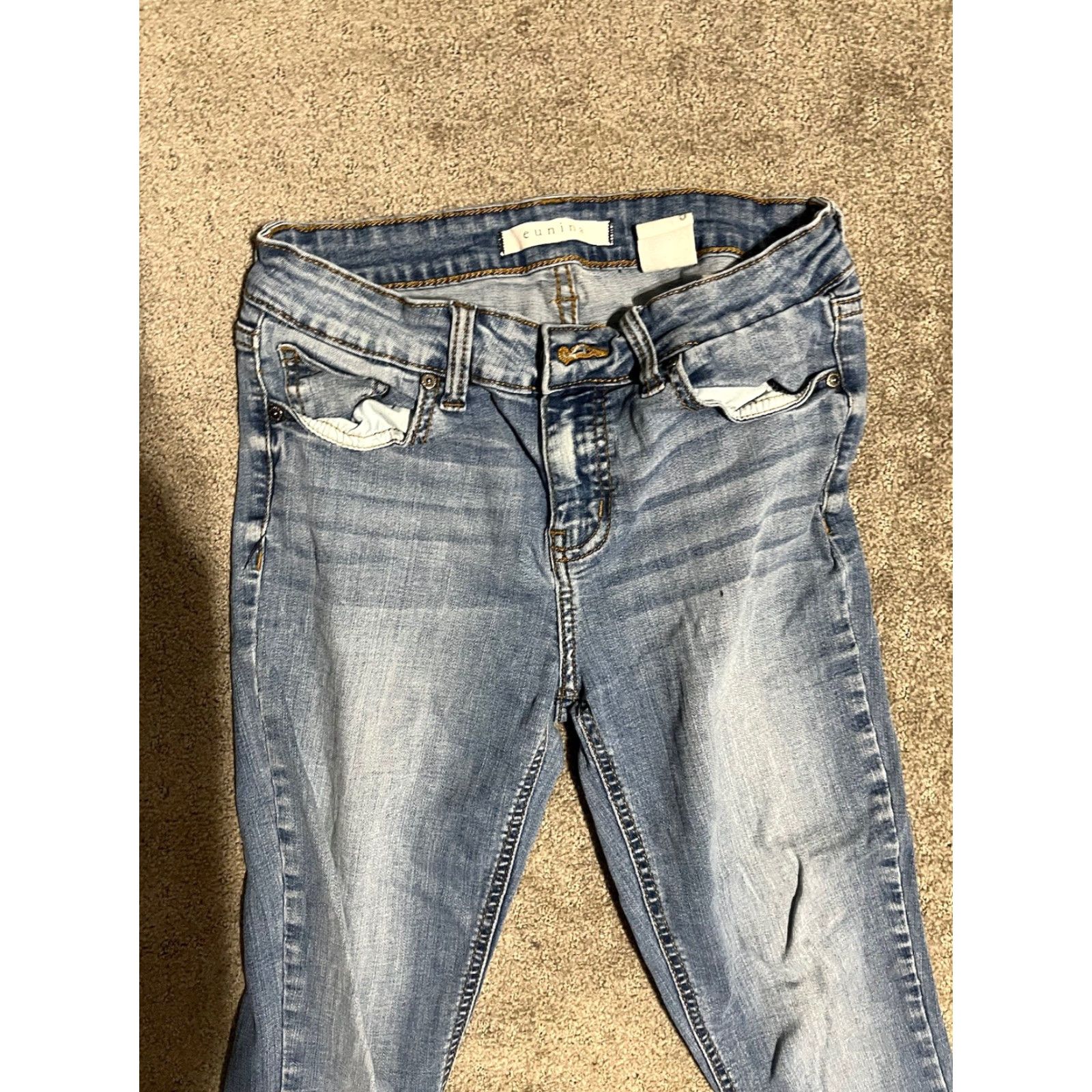 Denime VINTAGE Eunina Jeans Womens Skinny Ankle 5-Pocket Distressed Denim Blue Size 5 Size 27" / US 4 / IT 40 - 3 Thumbnail