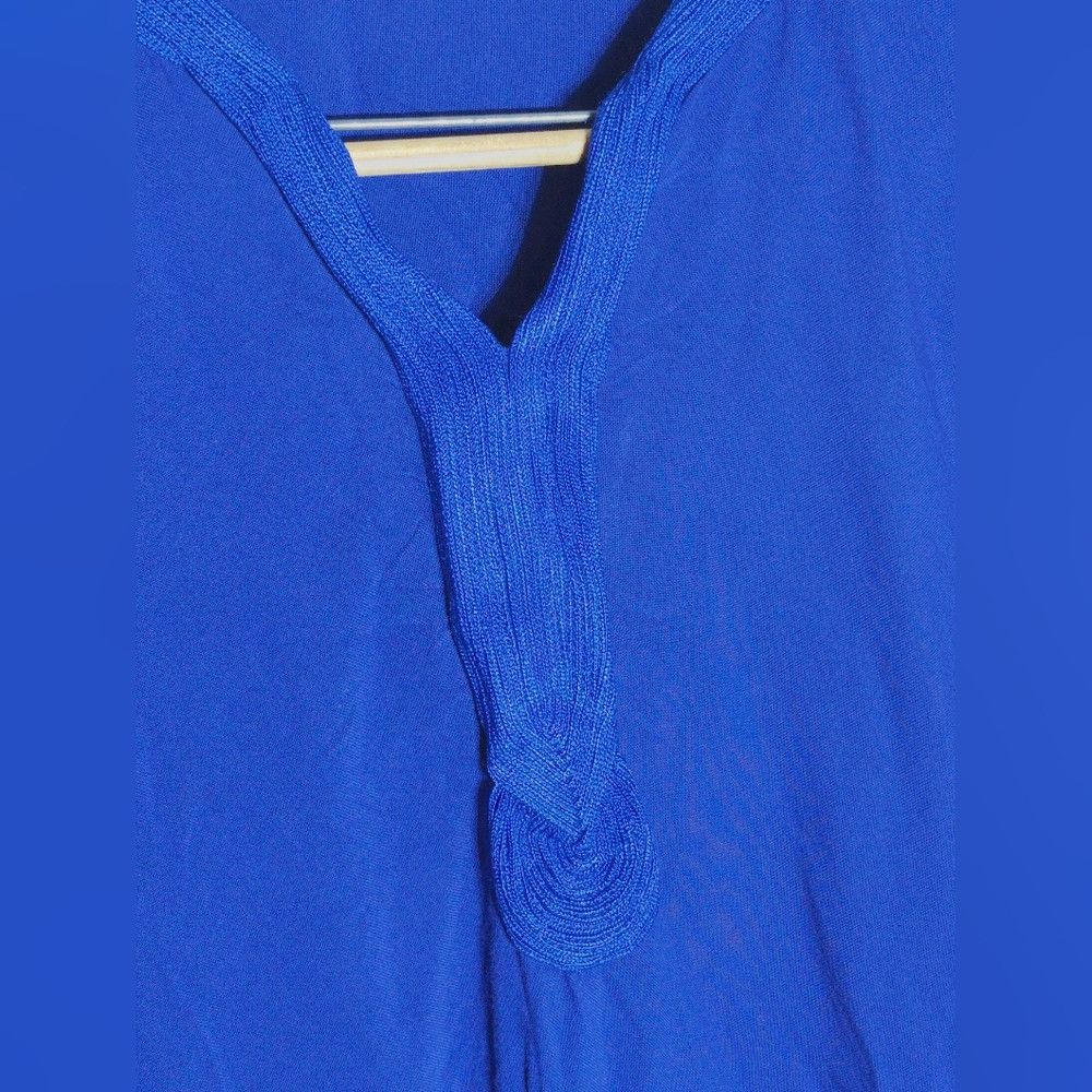 Handmade Unbranded Vibrant 2X Blue Women's Tunic Top Heavy Embroider Size XXL / US 16-18 / IT 52-54 - 3 Thumbnail