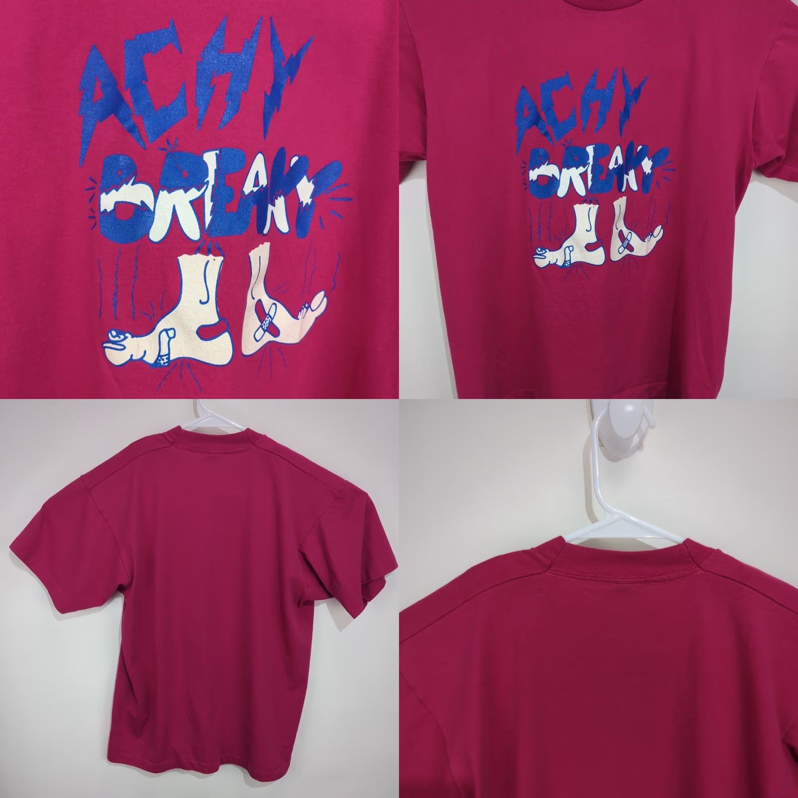 Vintage VINTAGE Screen Stars Achy Breaky Feet T Shirt Pink L Unisex 1990s Grunge Graphic Tee Short Sleeve USA Made Size US L / EU 52-54 / 3 - 8 Thumbnail
