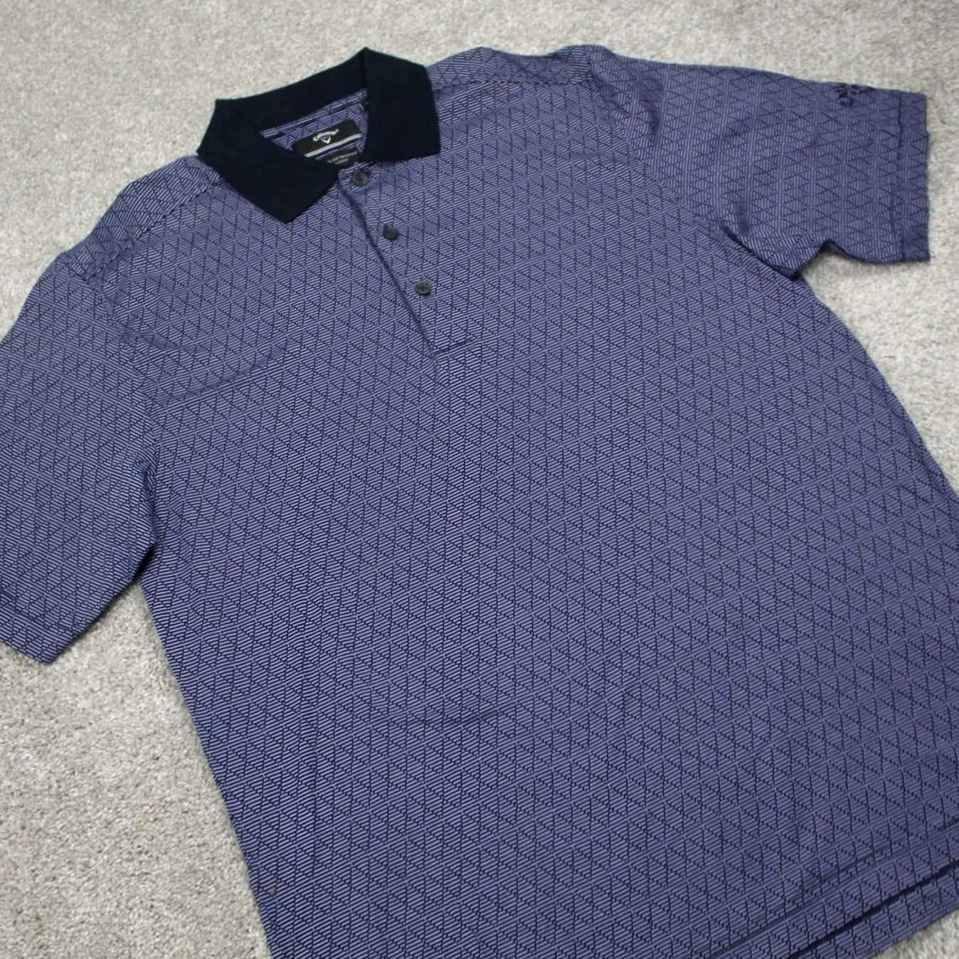 Callaway Callaway Polo Shirt Men M Purple Geometric Contrast Collar S/S 2 Ply Cotton Shirt Polo - Mens Regular Size US M / EU 48-50 / 2 - 5 Thumbnail